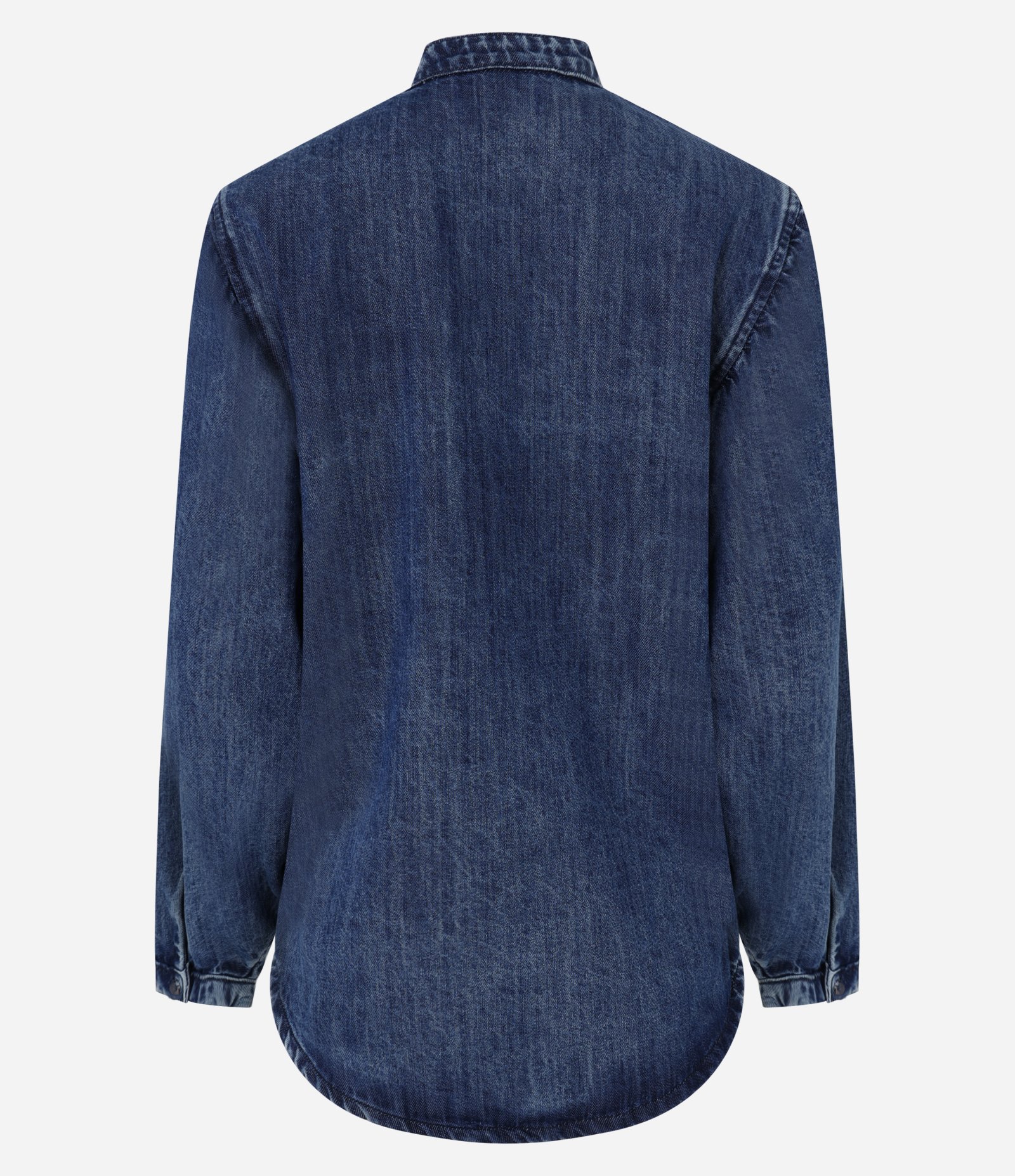 Camisa Jeans com Manga Bufante Azul 2