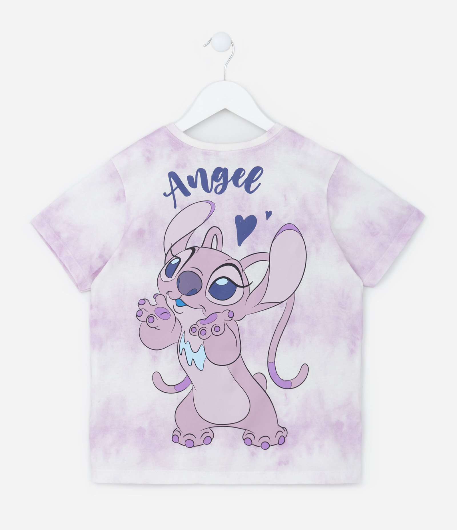 Camiseta Infantil com Estampa Tie Dye e Angel - Tam 5 a 14 Anos Rosa 2