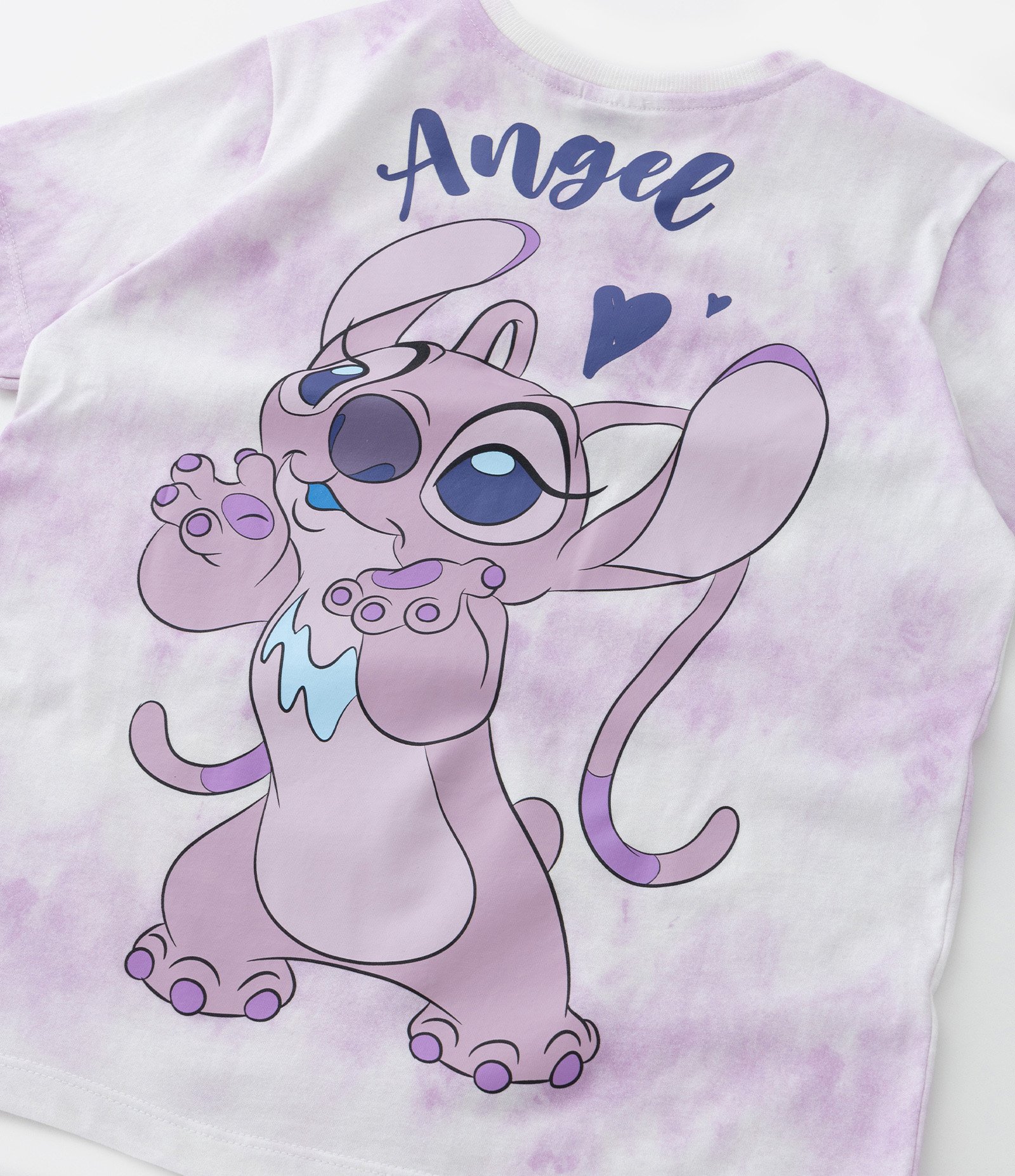Camiseta Infantil com Estampa Tie Dye e Angel - Tam 5 a 14 Anos Rosa 3