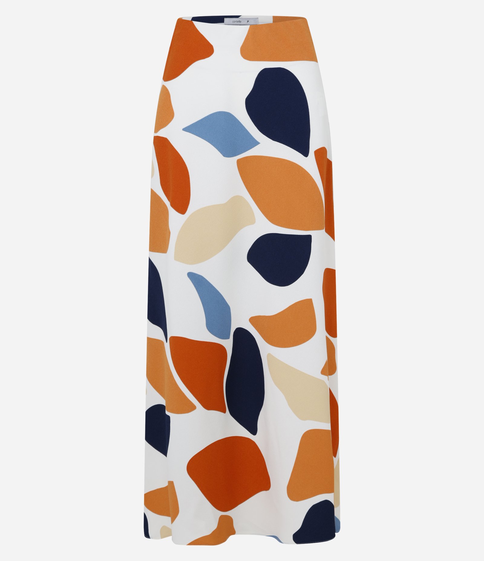 Saia Evasê em Crepe com Estampa Abstrata Multicores 5