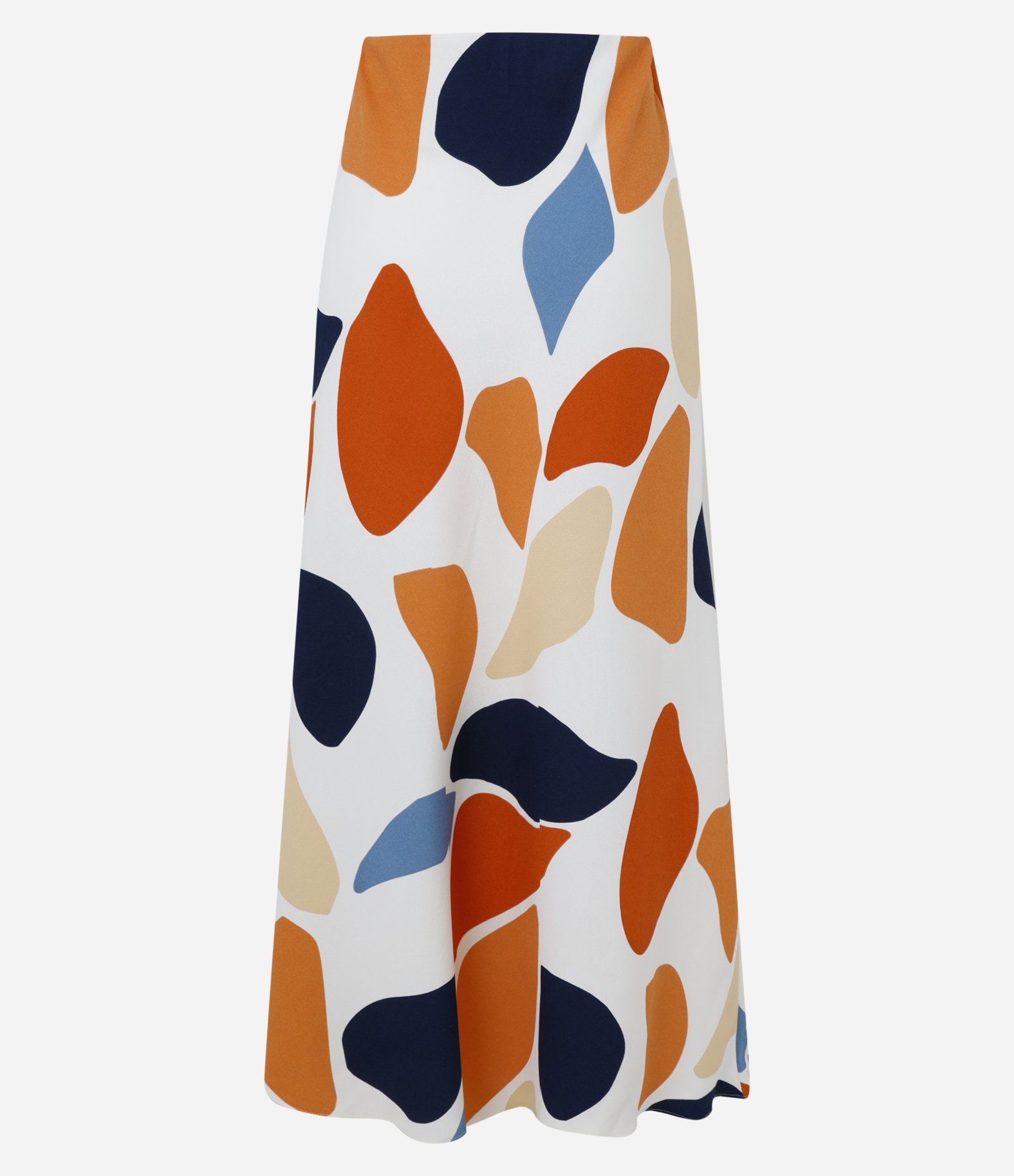 Saia Evasê em Crepe com Estampa Abstrata Multicores 6