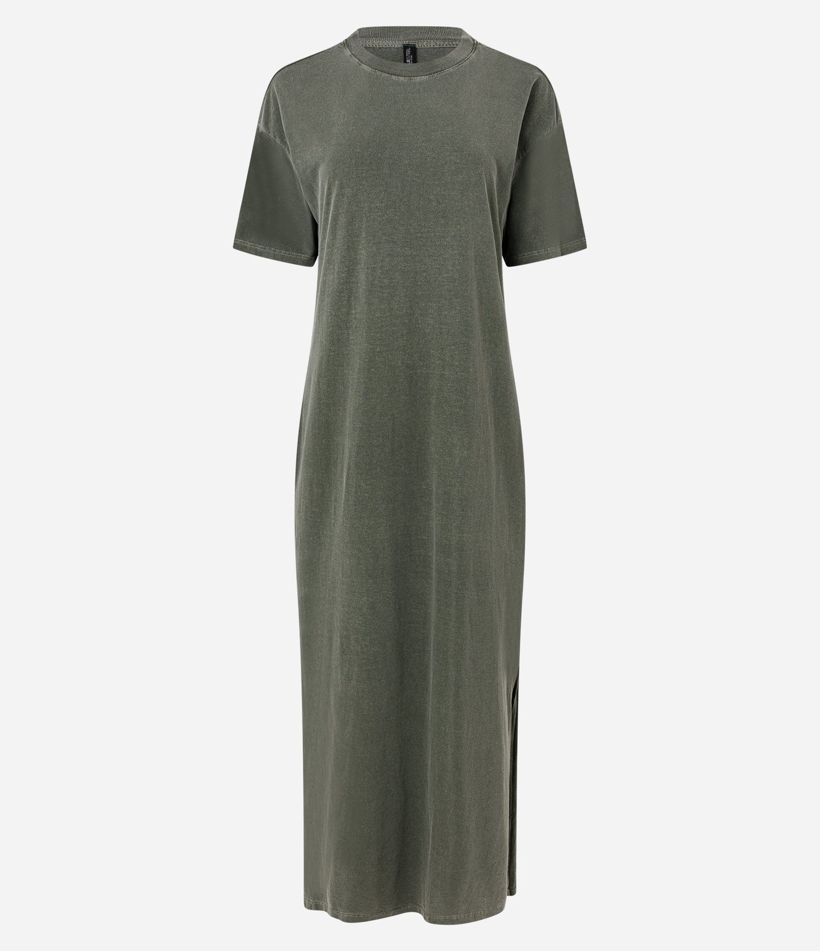 Vestido New Midi em Algodão com Fenda Lateral Verde 5