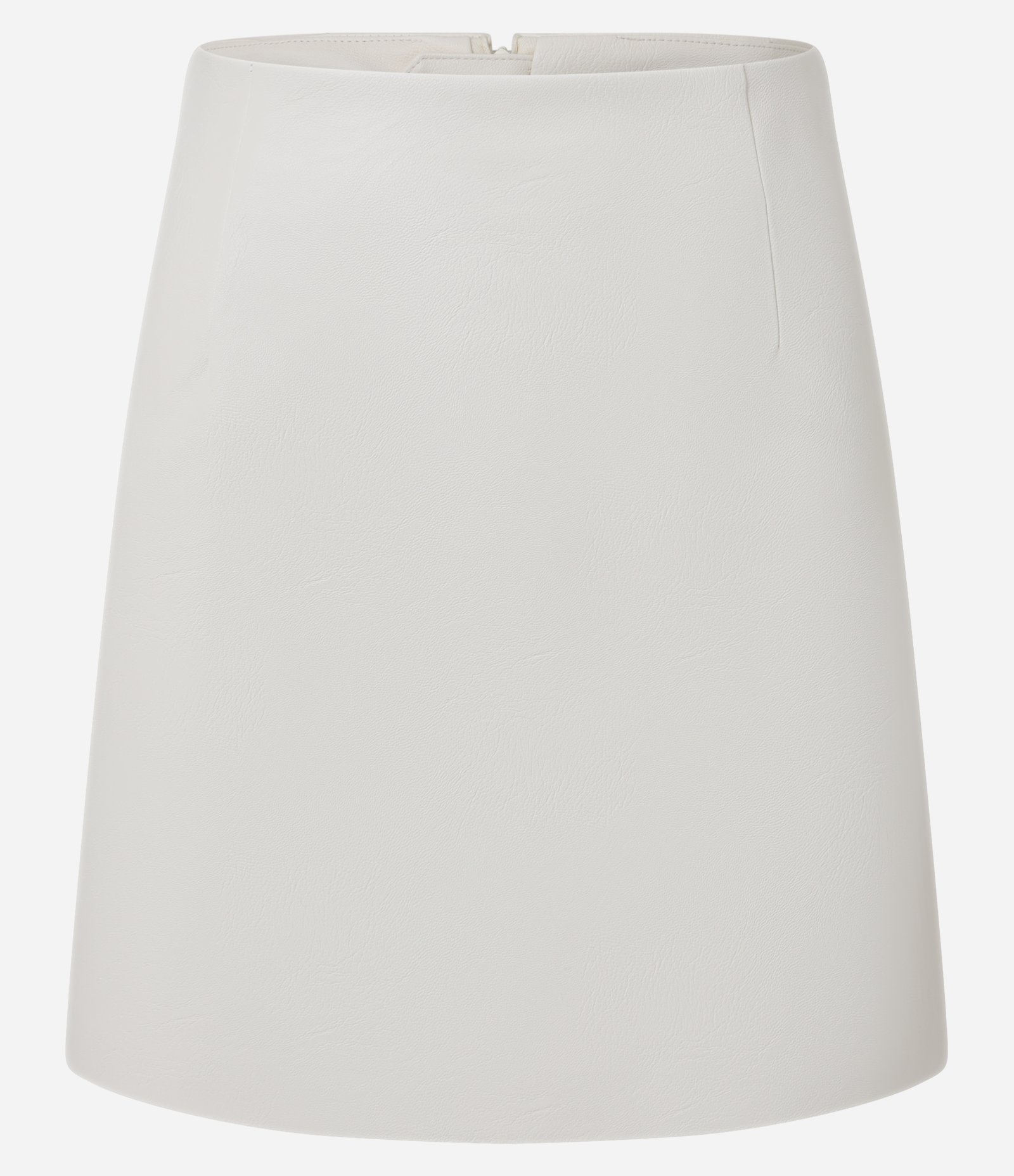 Saia Evasê Curta em PU com Zíper Off White 4