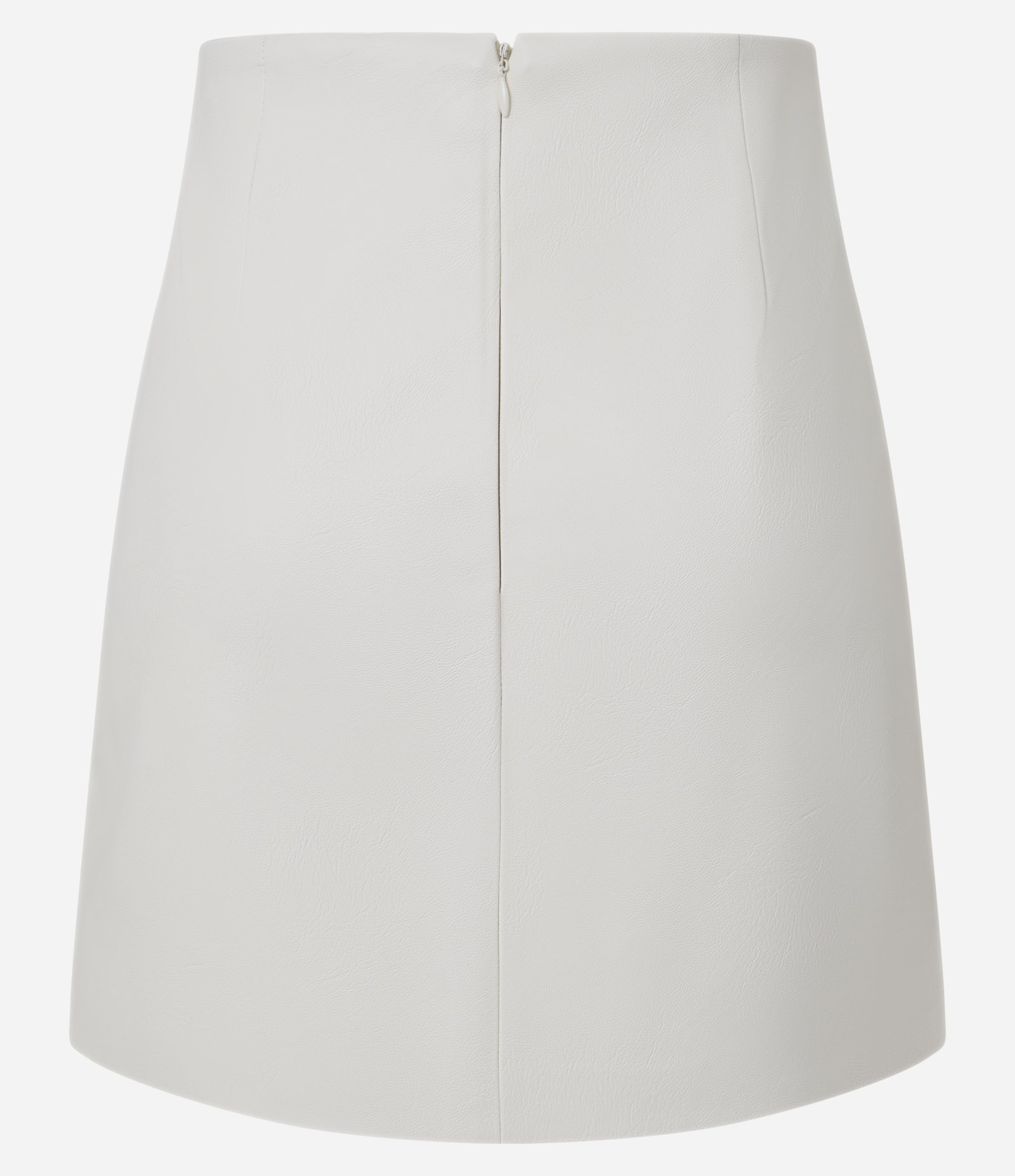 Saia Evasê Curta em PU com Zíper Off White 5