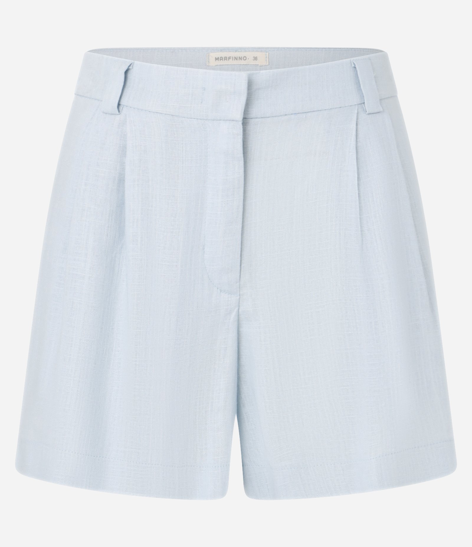 Bermuda Reta em Viscolinho com Cós Afaiatado Azul 5