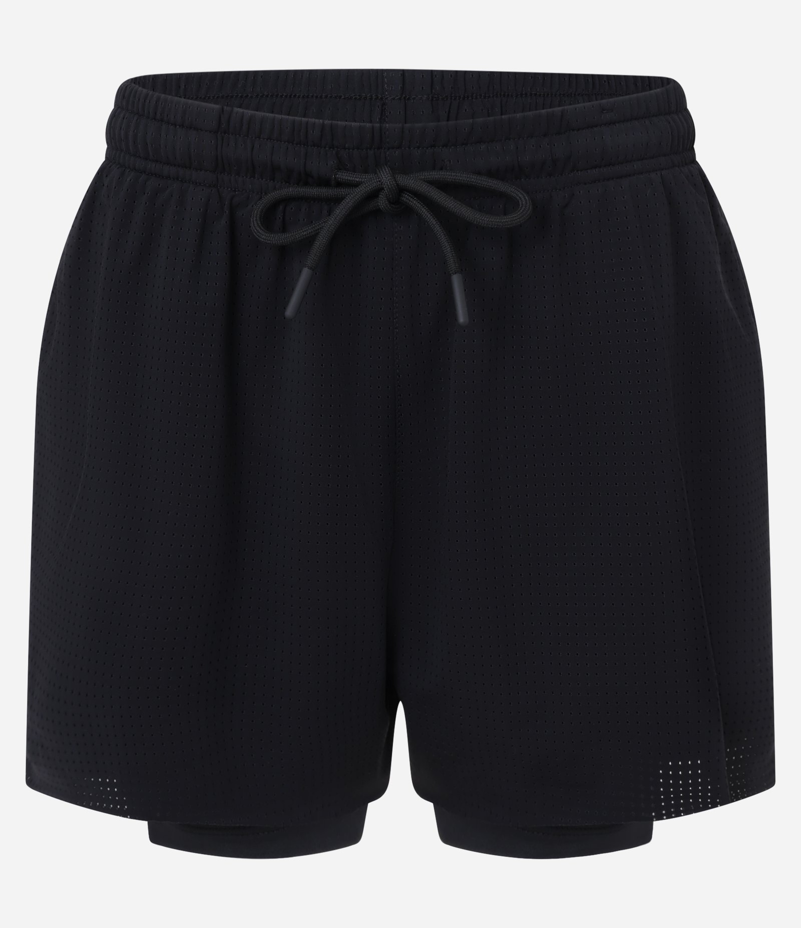 Bermuda Esportiva em Microfibra com Short de Compressão Preto 7