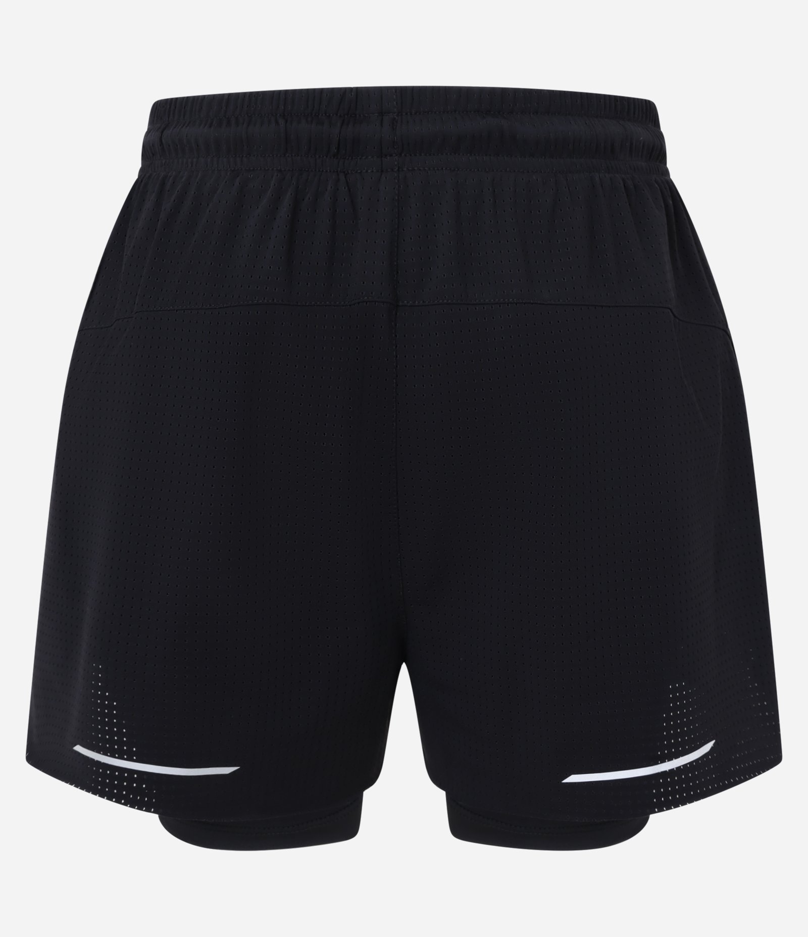 Bermuda Esportiva em Microfibra com Short de Compressão Preto 8