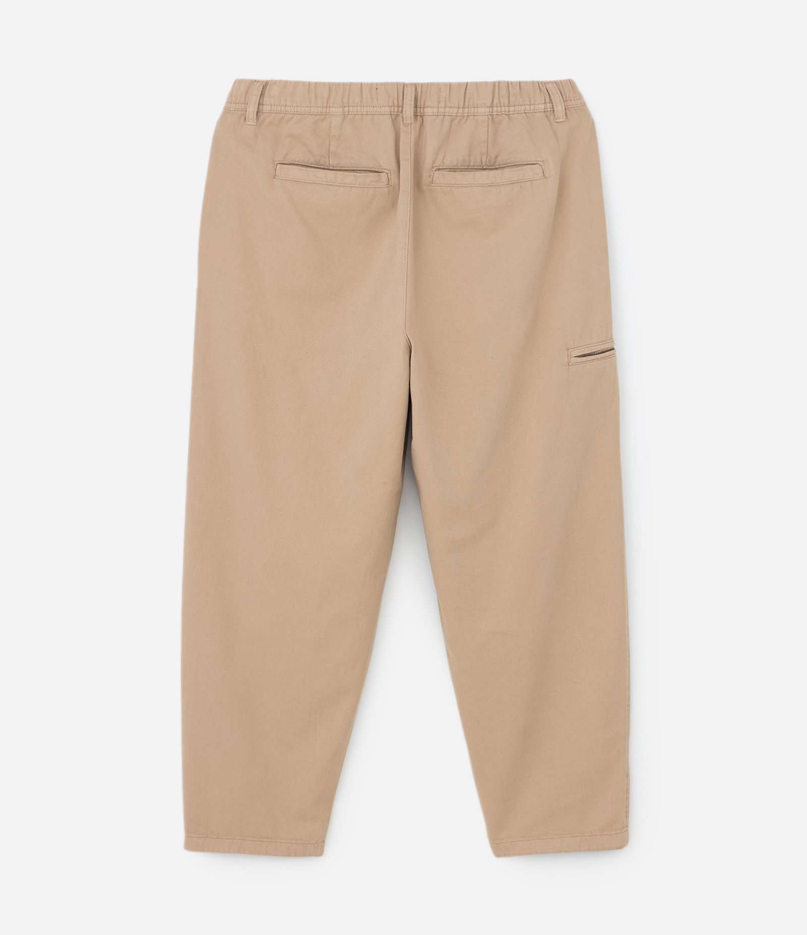 Calça Balloon em Sarja e Bolso com Zíper Lateral Marrom 6