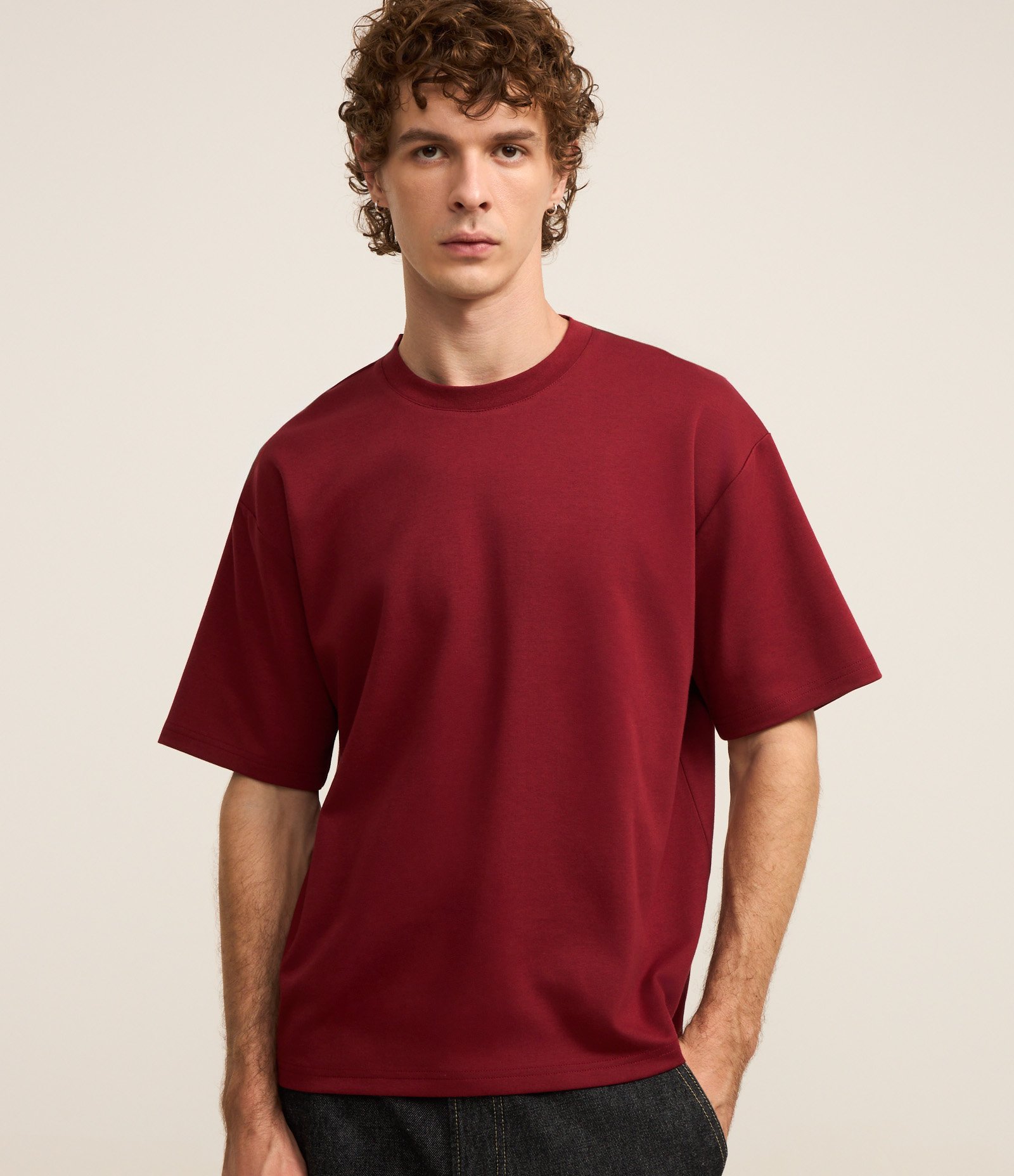 Camiseta Boxy em Tecnologia Dry e Algodão Bordô 1