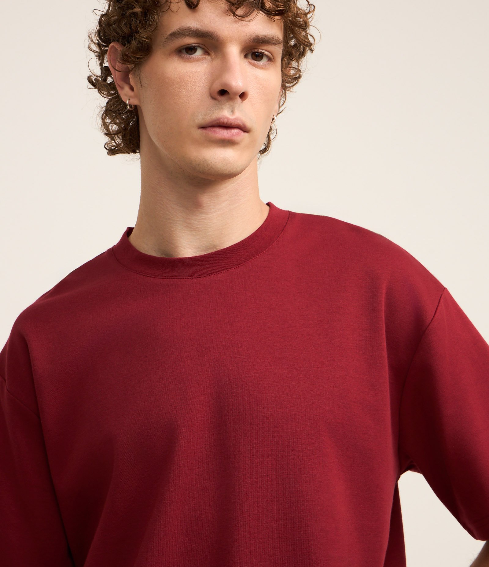 Camiseta Boxy em Tecnologia Dry e Algodão Bordô 3