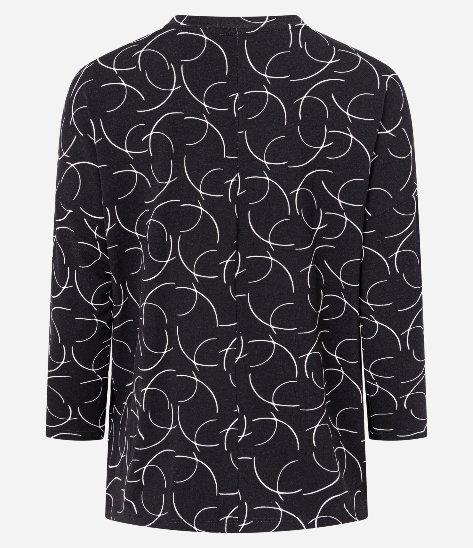 Blusa em Viscose com Manga 7/8 e Estampa Geométrica Preto 2