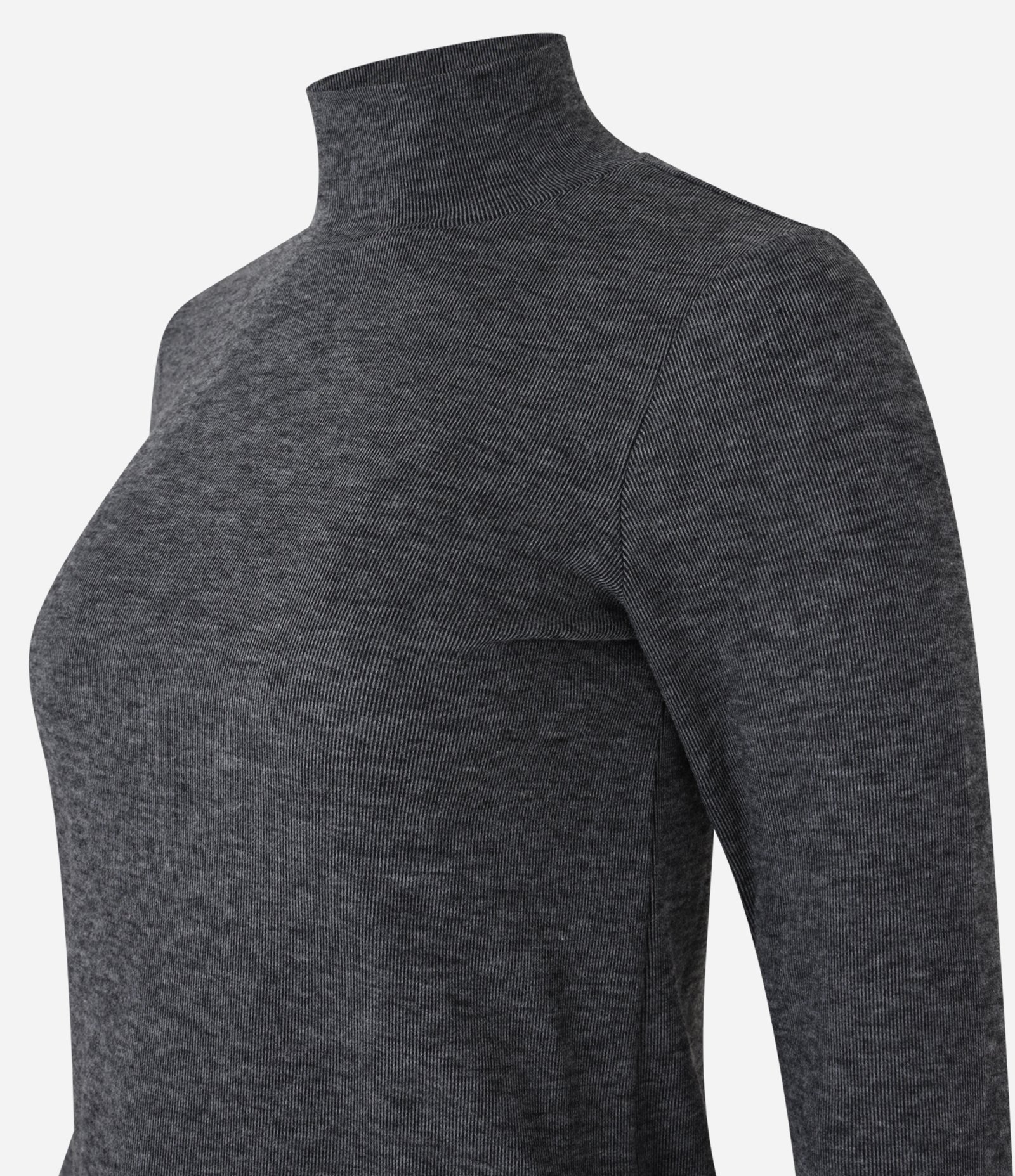 Suéter em Tricô com Gola Alta com Fundo Mescla Cinza 8