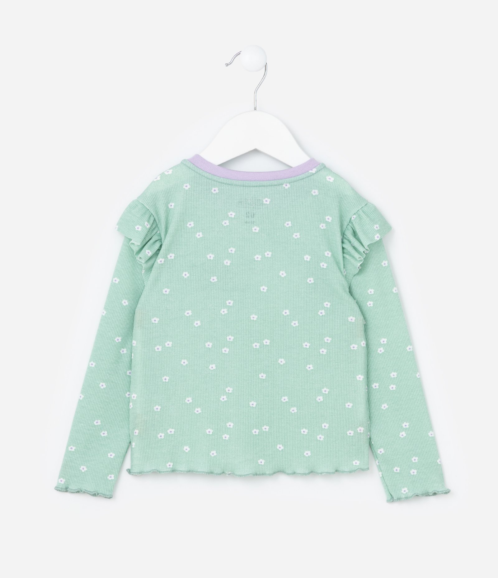 Pijama Infantil em Ribana Bordado e Babados - Tam 2 a 4 Anos Verde 3