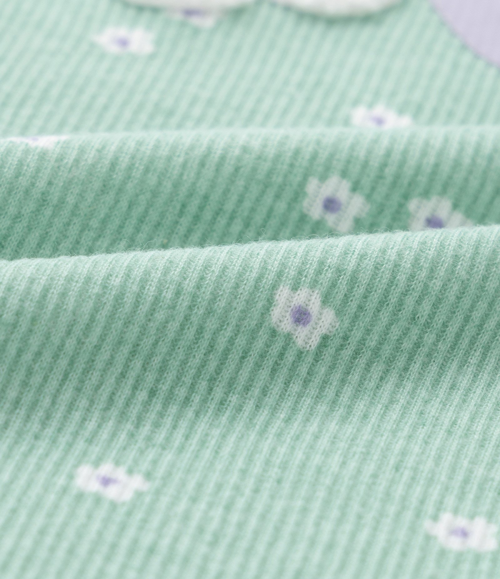 Pijama Infantil em Ribana Bordado e Babados - Tam 2 a 4 Anos Verde 4