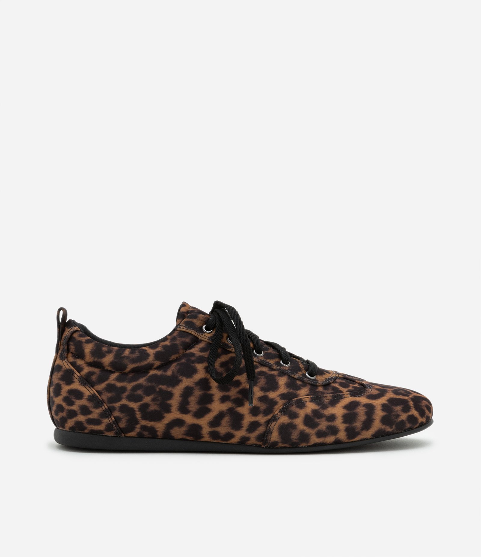 Tênis Chuteira em PU Sola Flat Animal Print Marrom 1