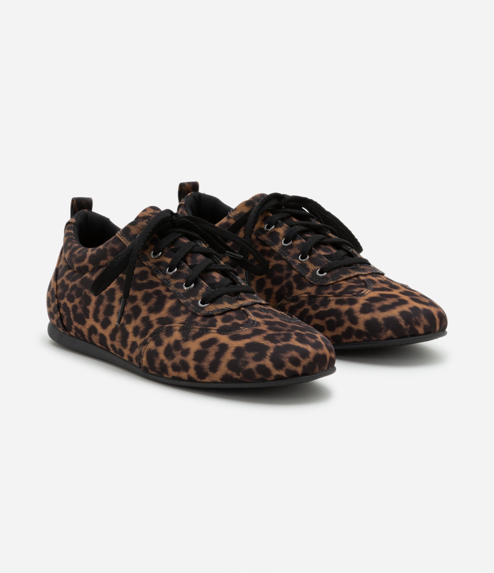 Tênis Chuteira em PU Sola Flat Animal Print Marrom 2