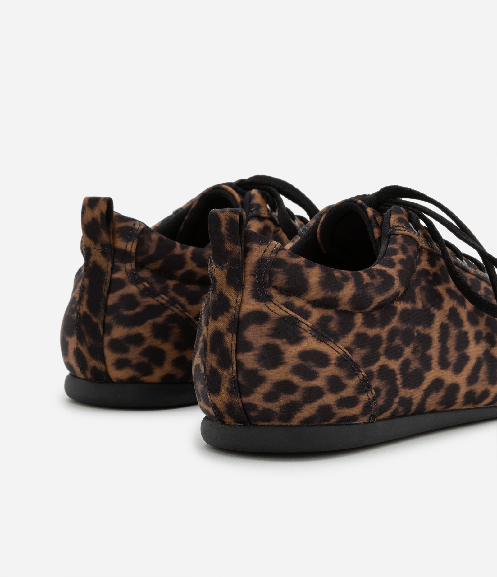 Tênis Chuteira em PU Sola Flat Animal Print Marrom 5