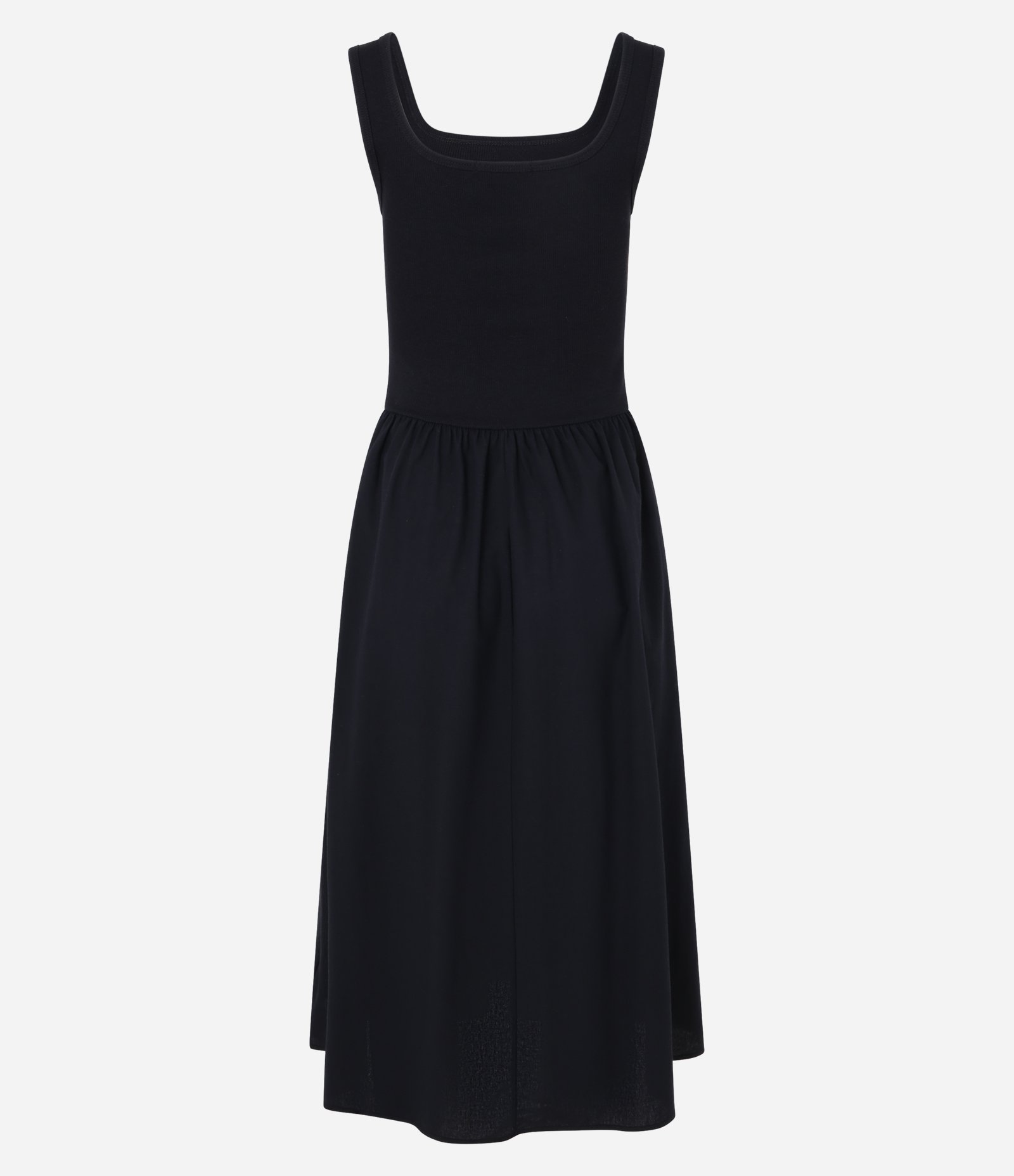 Vestido Evasê em Ribana com Alça Larga Preto 3