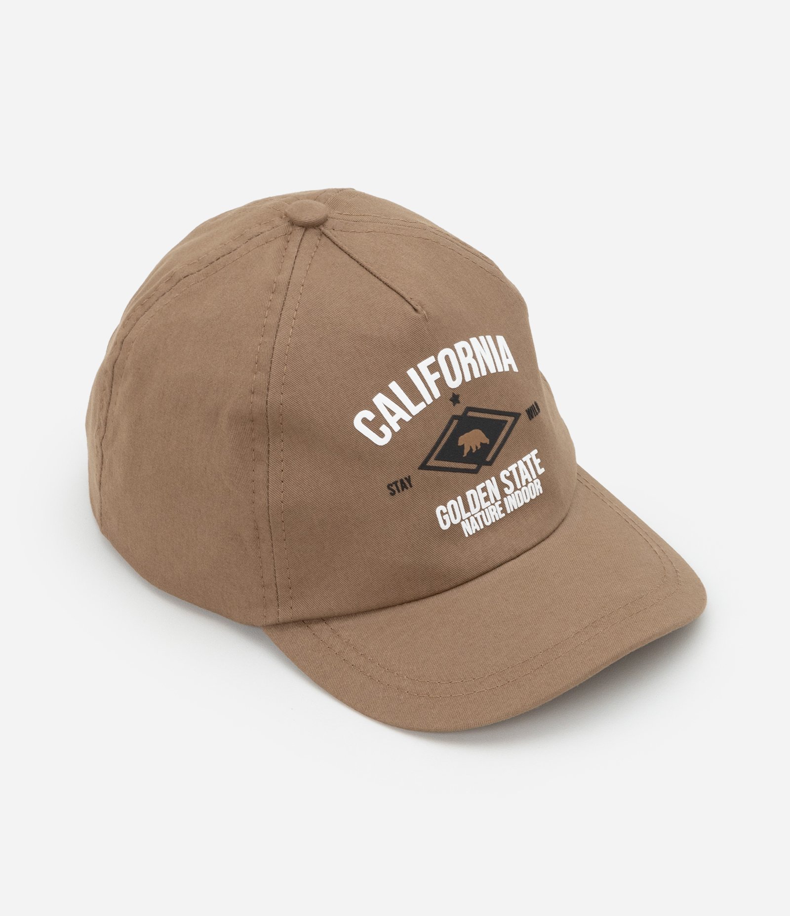 Boné Infantil Aba Curva com Estampa California - Tam U Marrom 1