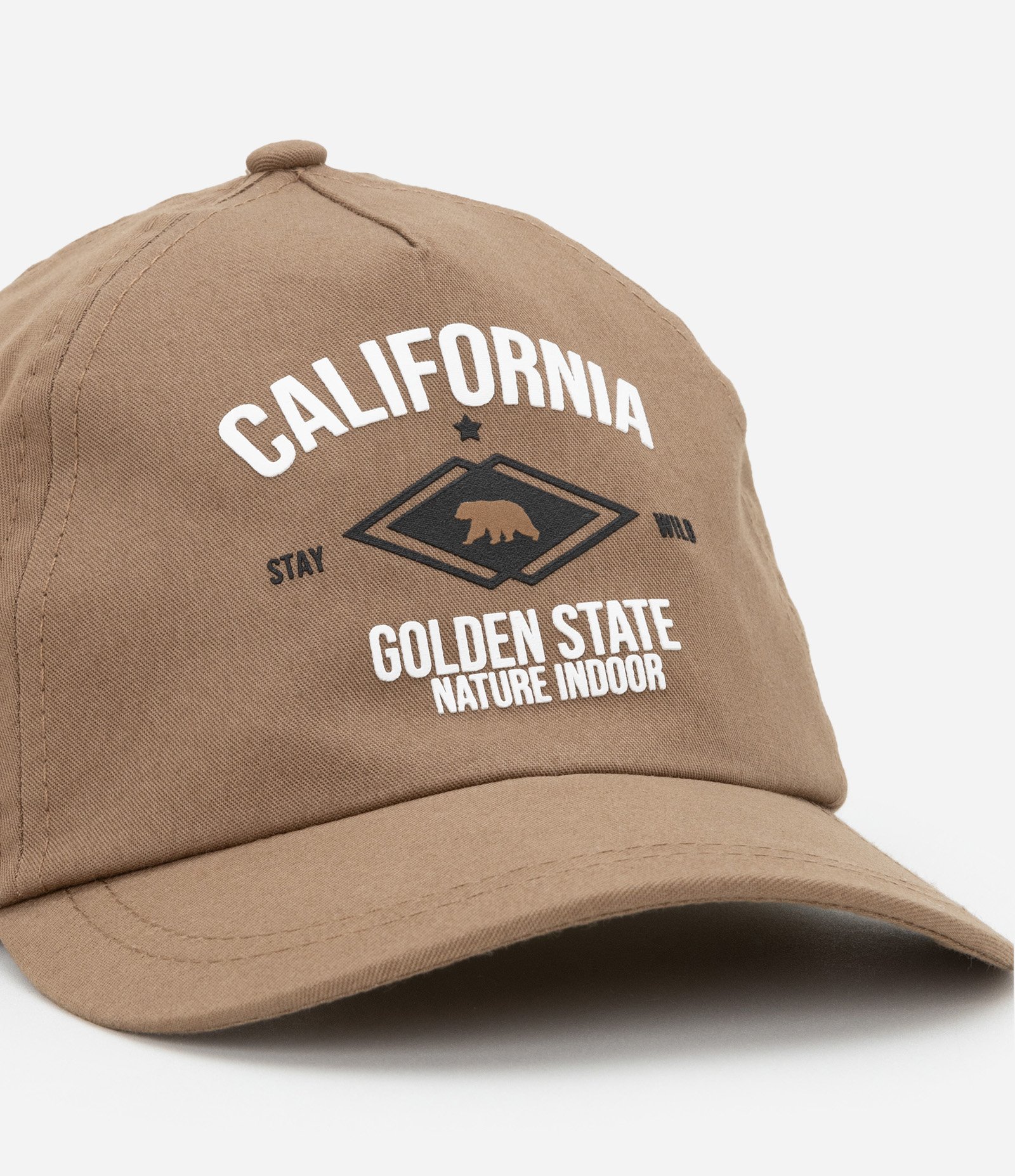 Boné Infantil Aba Curva com Estampa California - Tam U Marrom 4