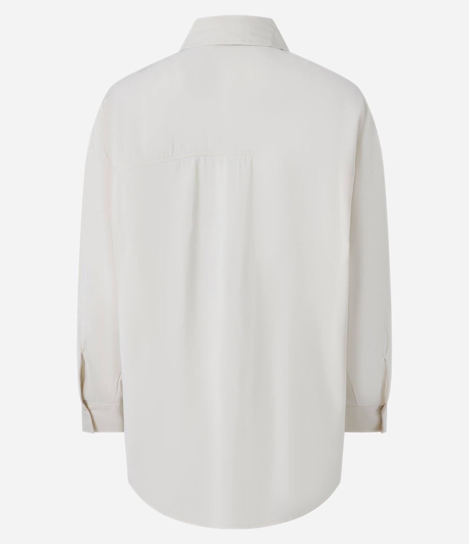 Camisa Ampla em Cupro com Abotoamento Bege 6