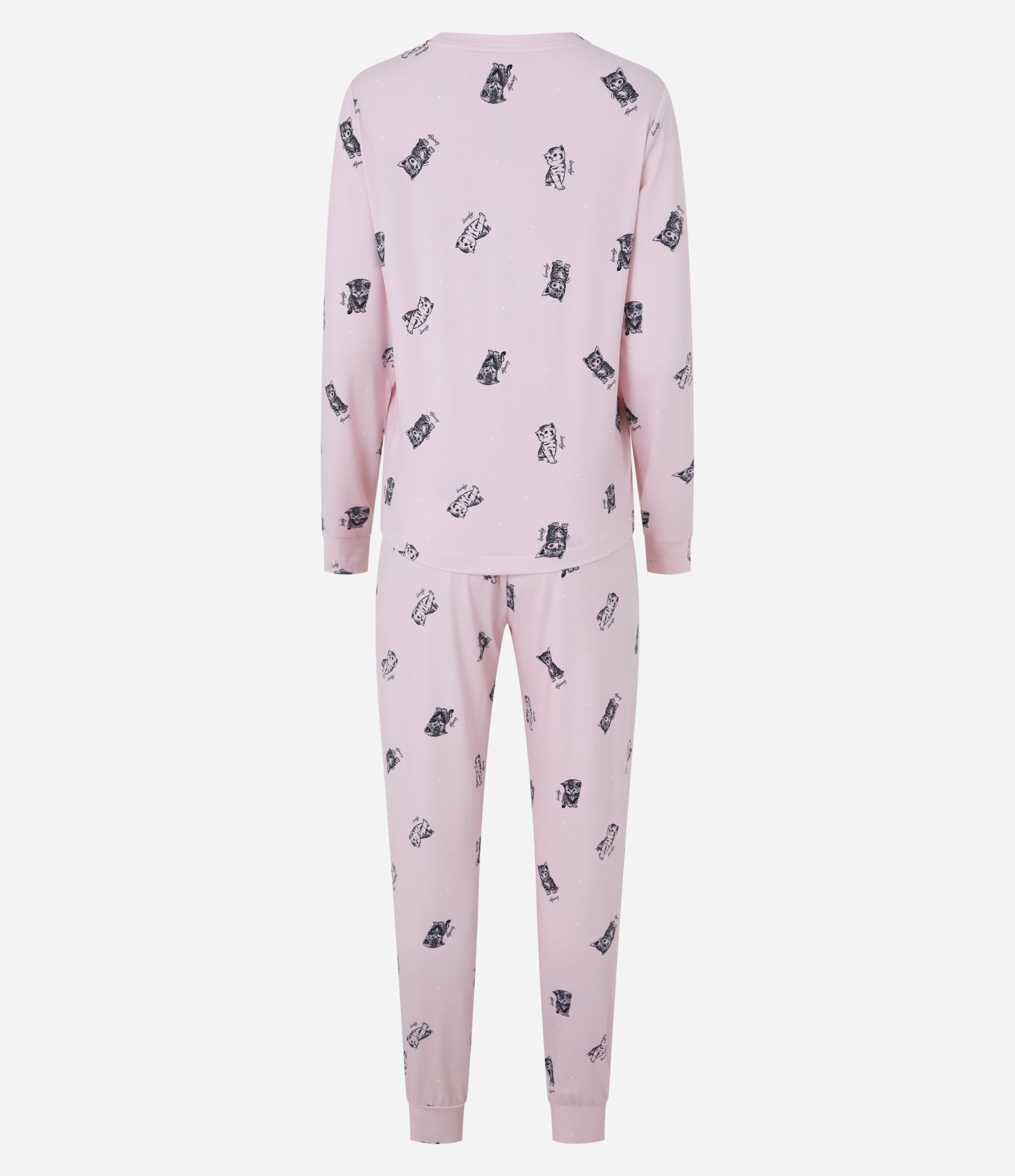 Pijama Longo com Estampa de Gatinhos Rosa 5