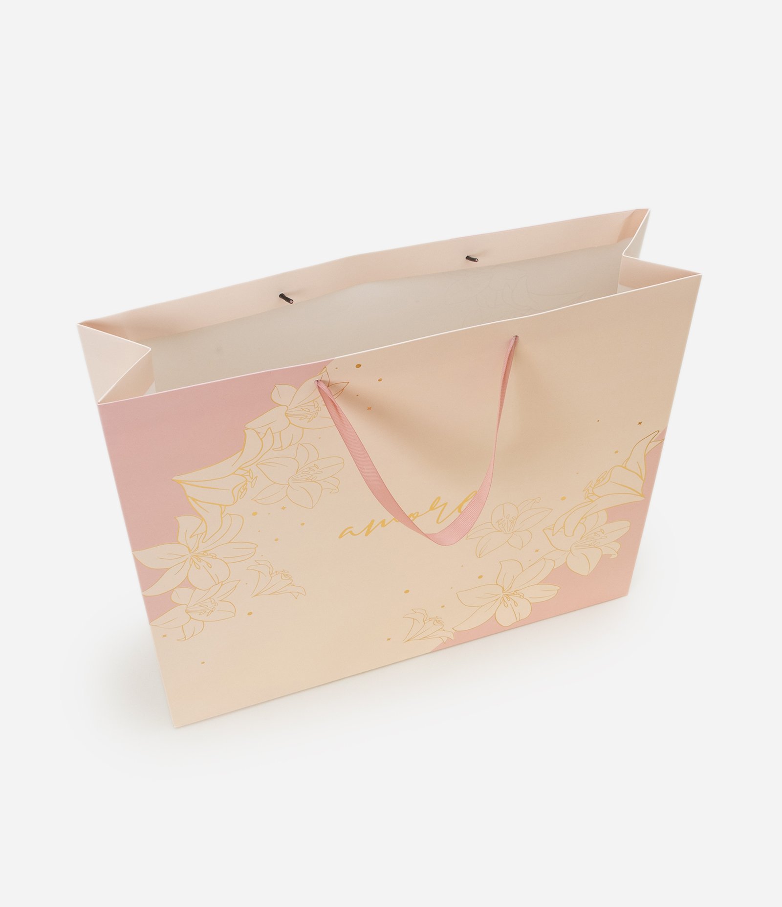 Embalagem de Presente Grande com Estampa Amore e Cartão com Envelope Bege 3