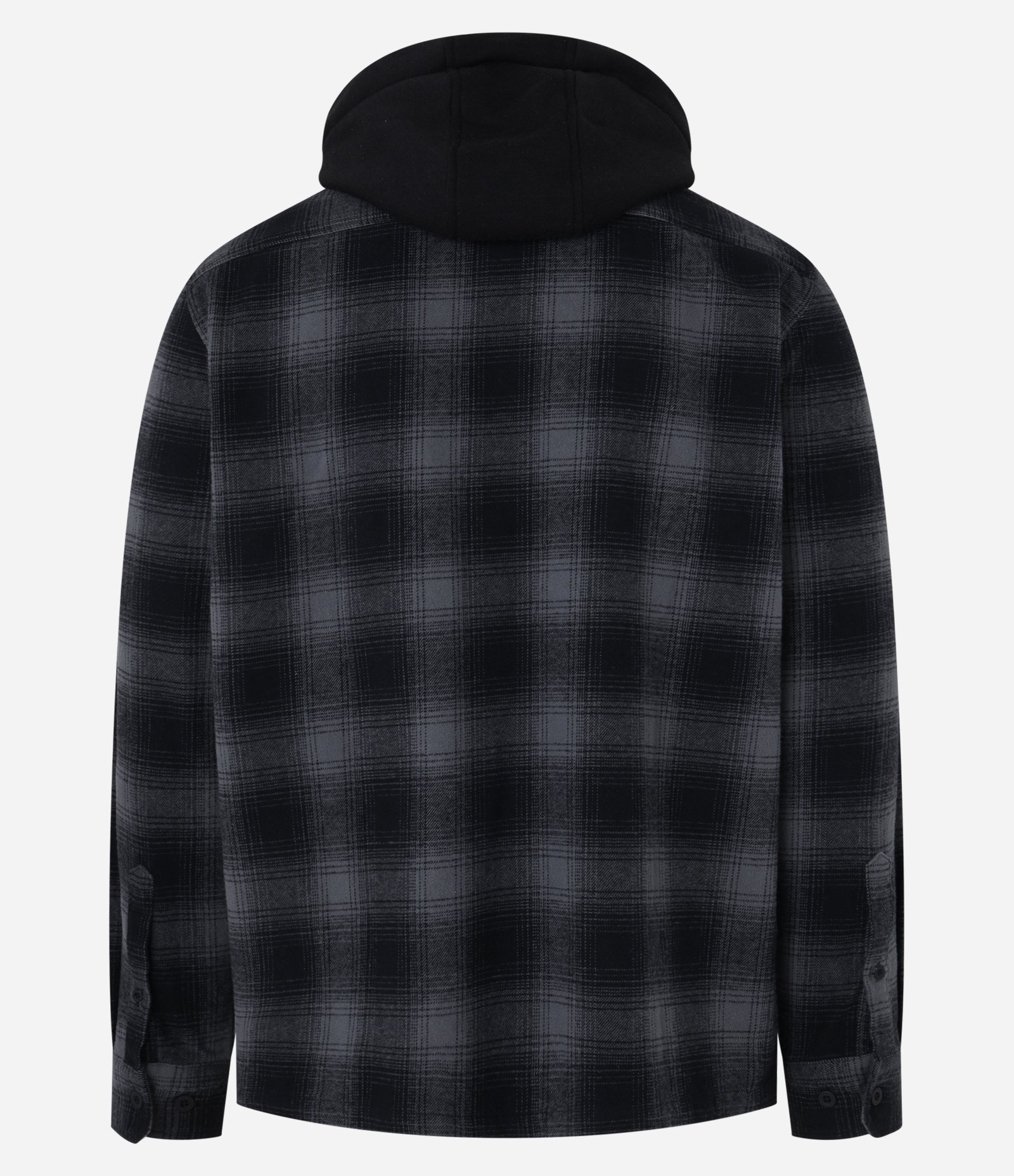 Camisa Comfort em Flanela Com Capuz Estampa Xadrez Preto 9