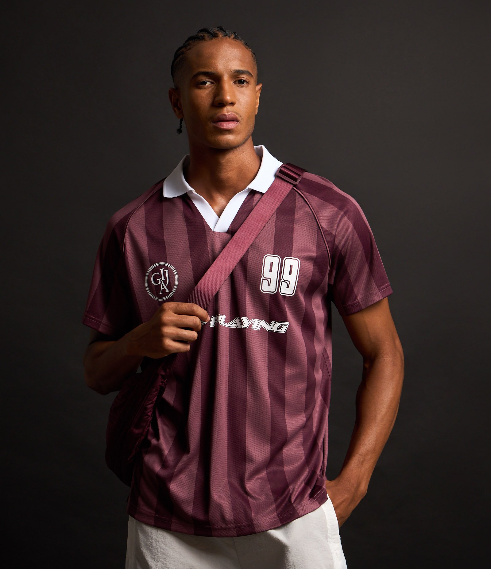 Camisa Esportiva Futebol em Tecnologia Dry com Gola Polo em Ribana Roxo 4