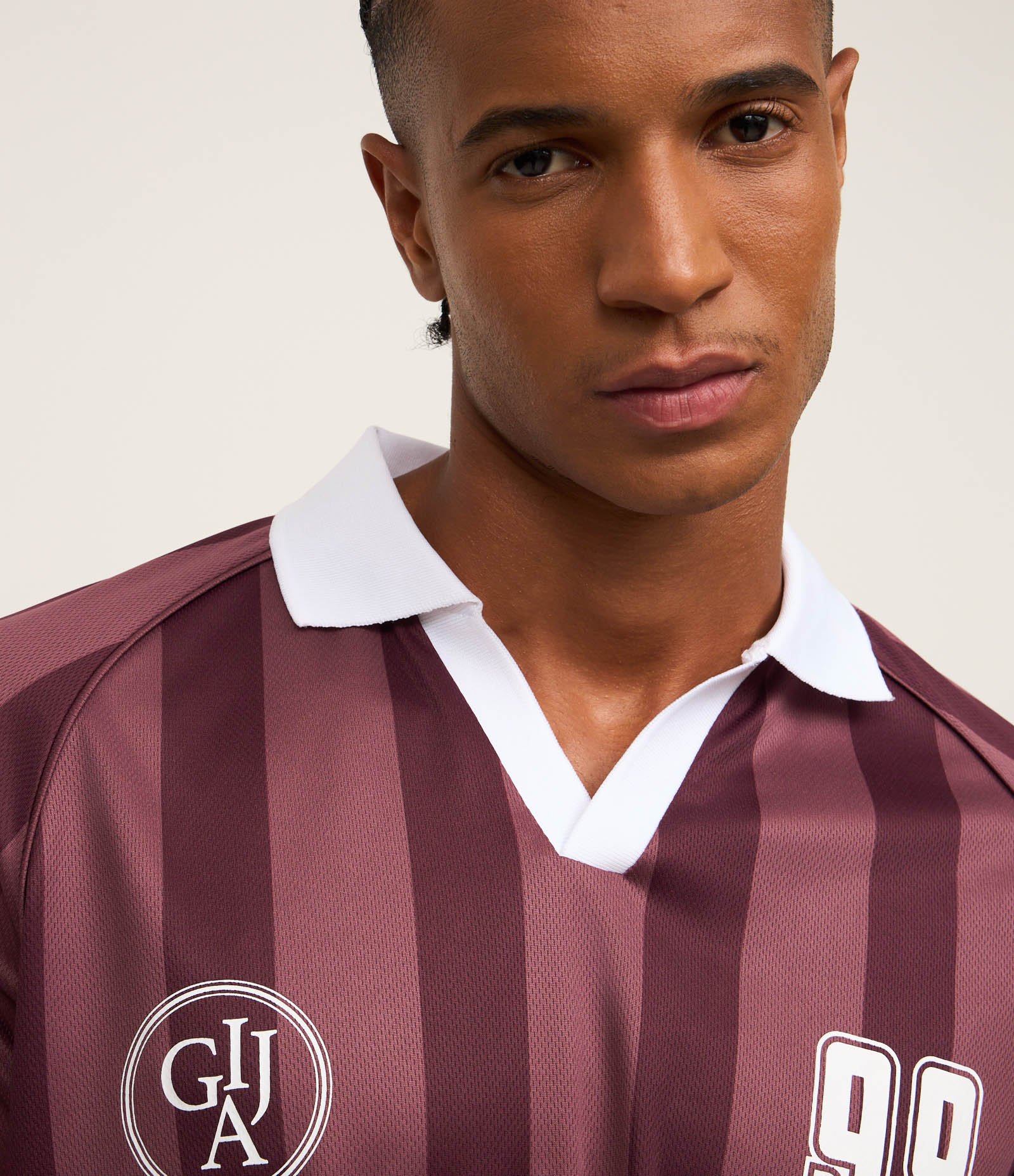 Camisa Esportiva Futebol em Tecnologia Dry com Gola Polo em Ribana Roxo 6