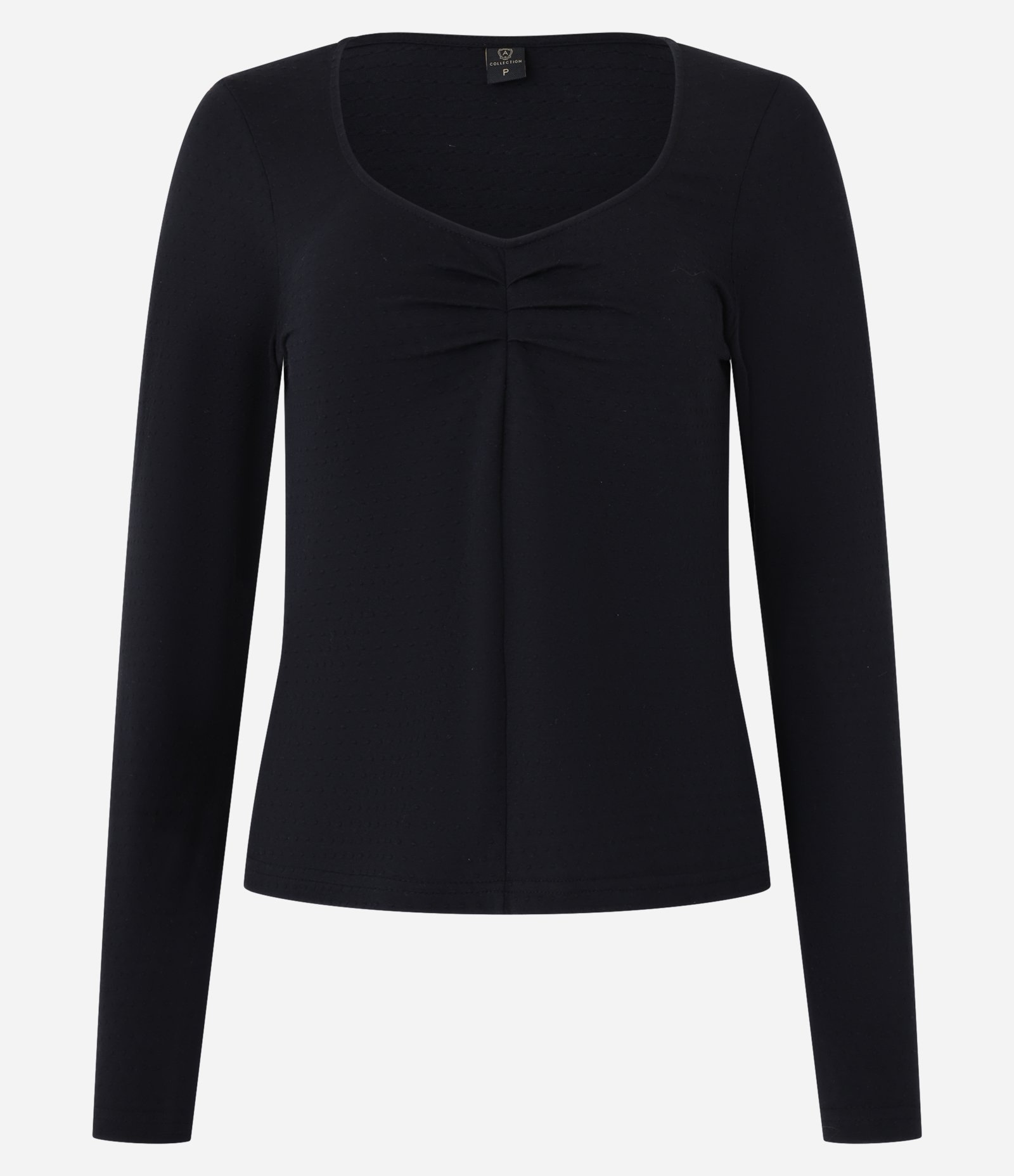 Blusa em Algodão com Franzido no Decote Preto 4