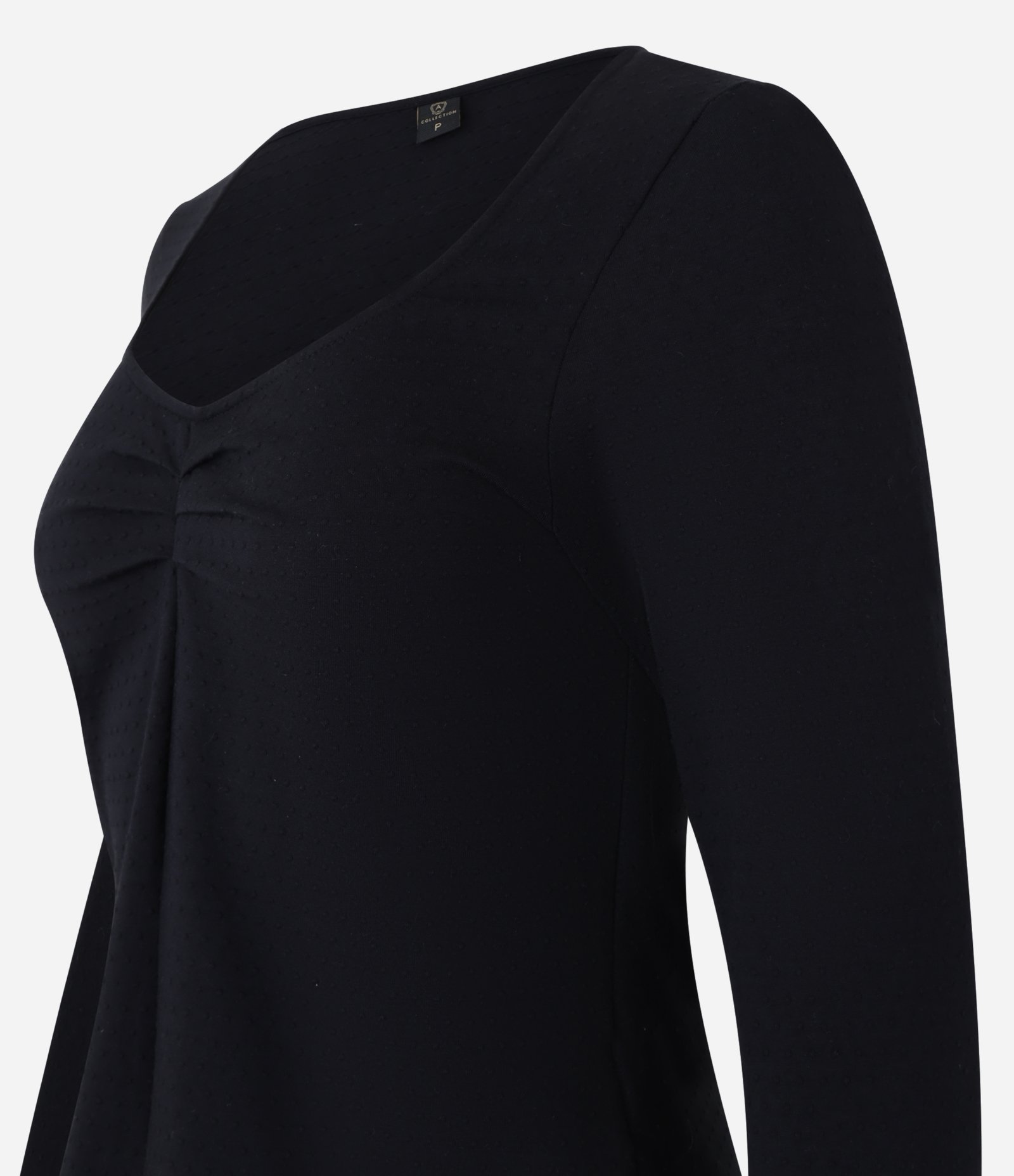 Blusa em Algodão com Franzido no Decote Preto 5