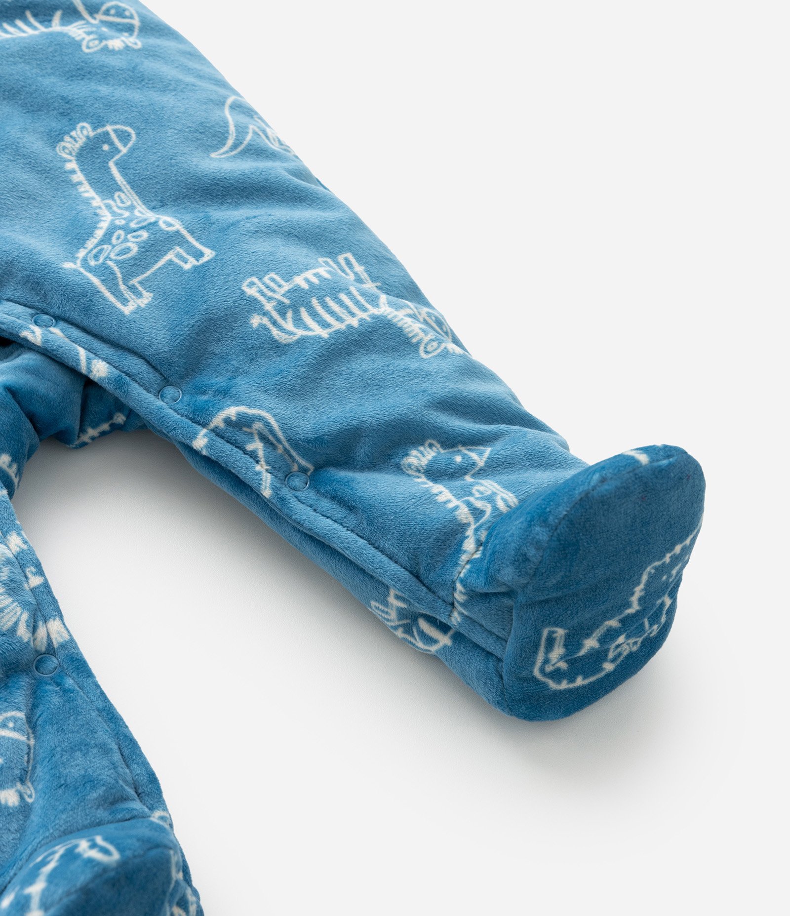 Macacão Infantil em Plush com Estampa Bichinhos - Tam 0 a 18 meses Azul 8