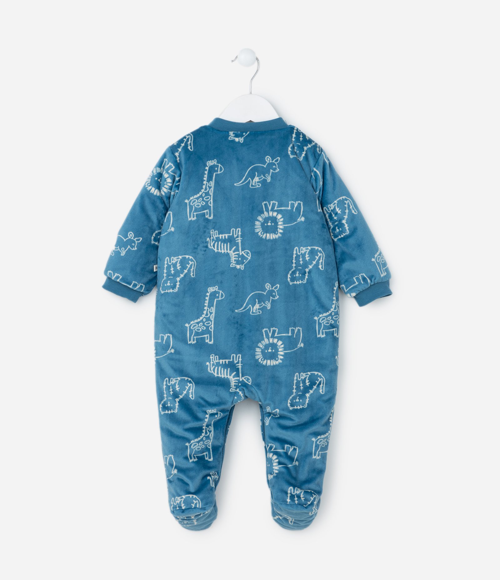 Macacão Infantil em Plush com Estampa Bichinhos - Tam 0 a 18 meses Azul 3