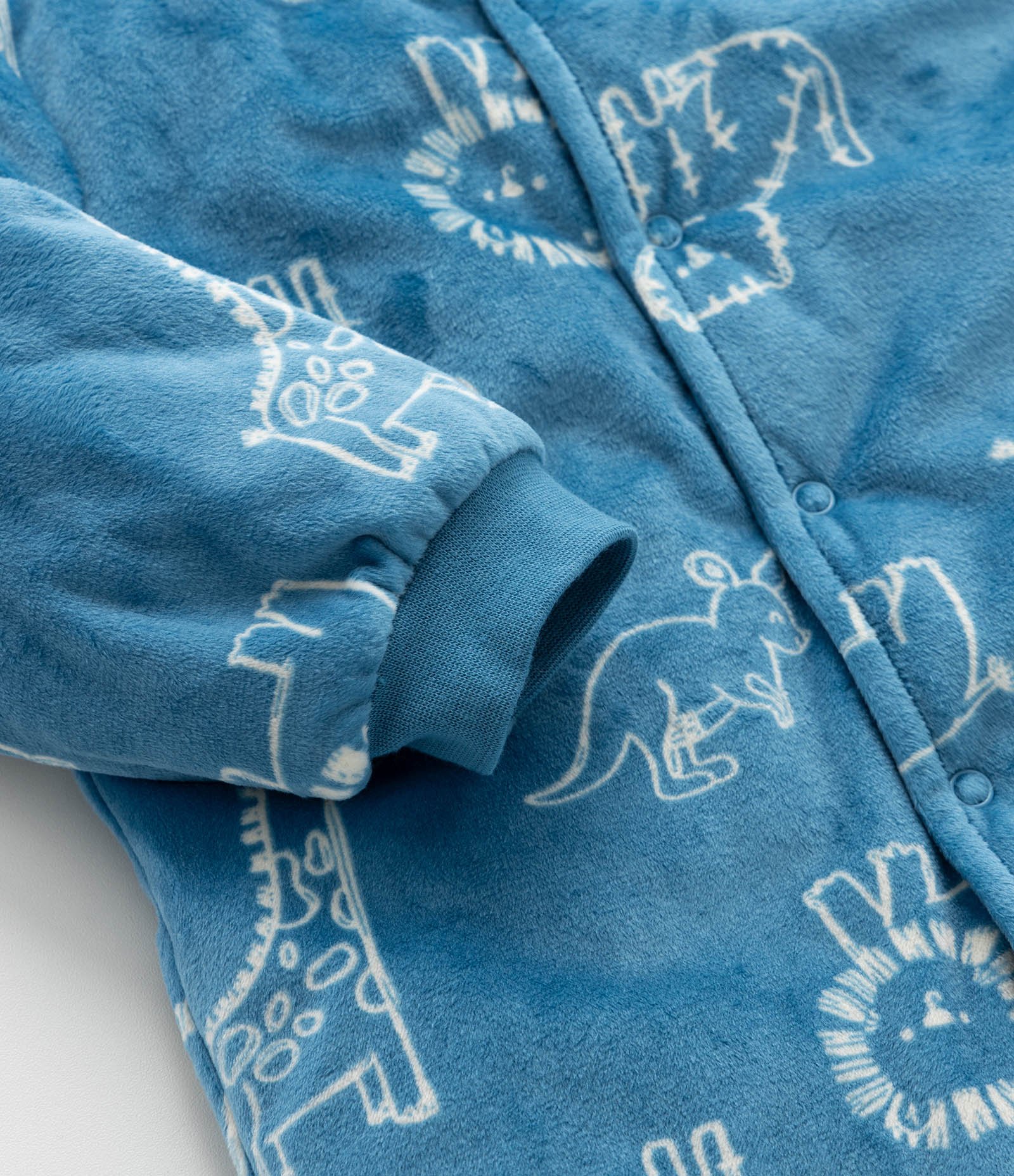 Macacão Infantil em Plush com Estampa Bichinhos - Tam 0 a 18 meses Azul 6