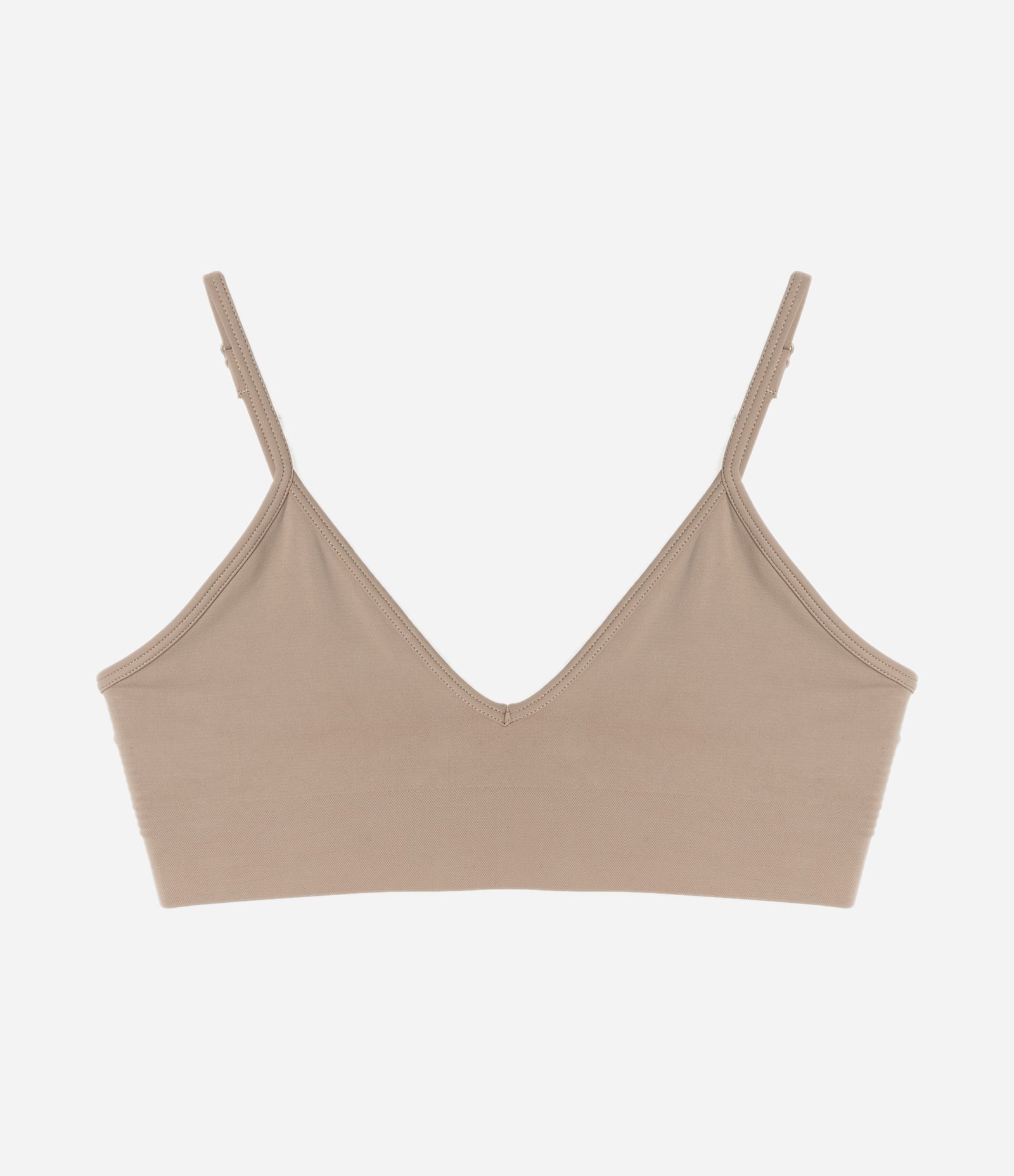 Sutiã Top Sem Bojo em Poliamida Seamless Bege 5