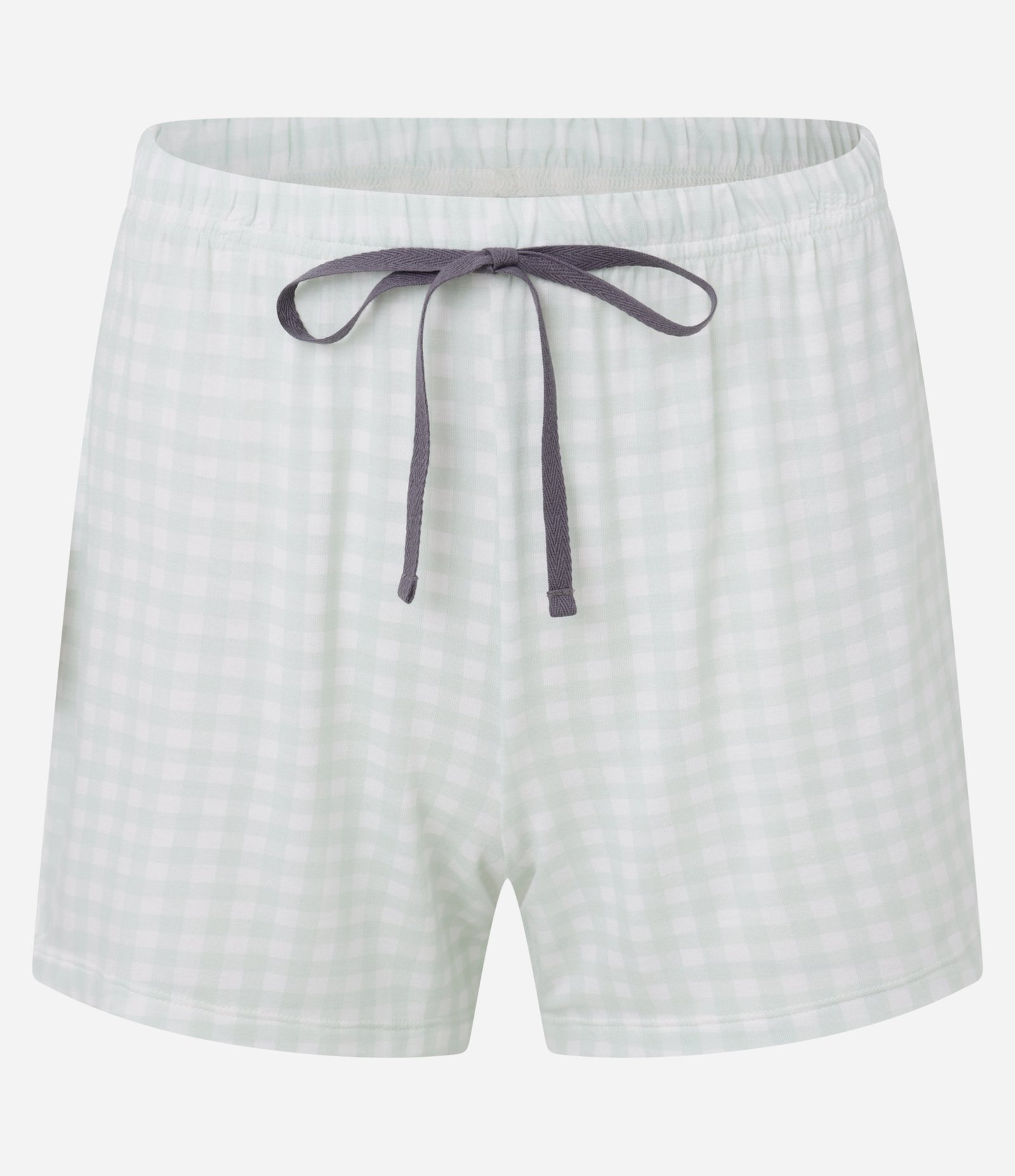 Pijama Short Doll em Viscolycra com Estampa Xadrez Verde/Branco 6