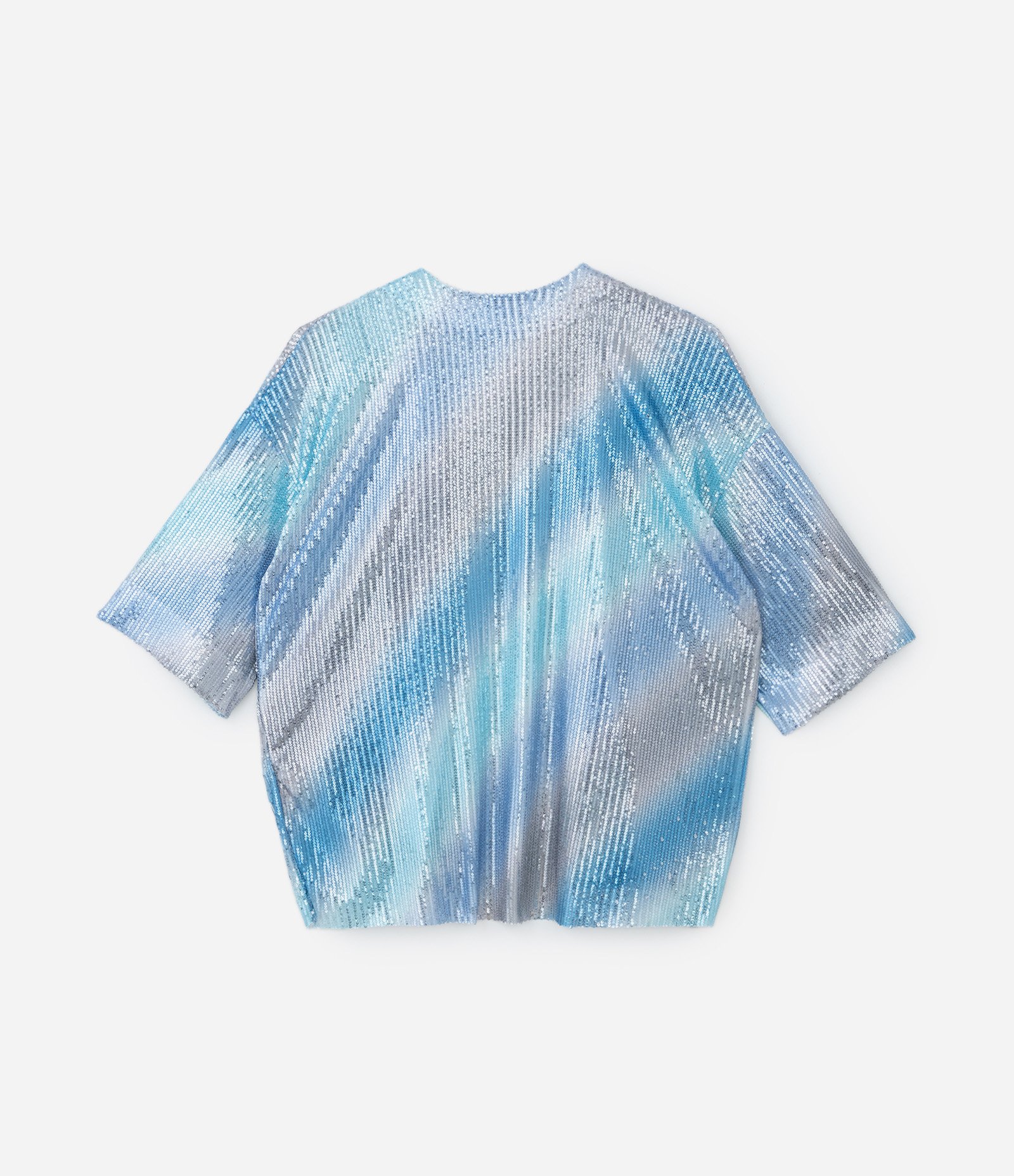 Kimono em Paetê com Listras Degradê Curve & Plus Size Azul 7