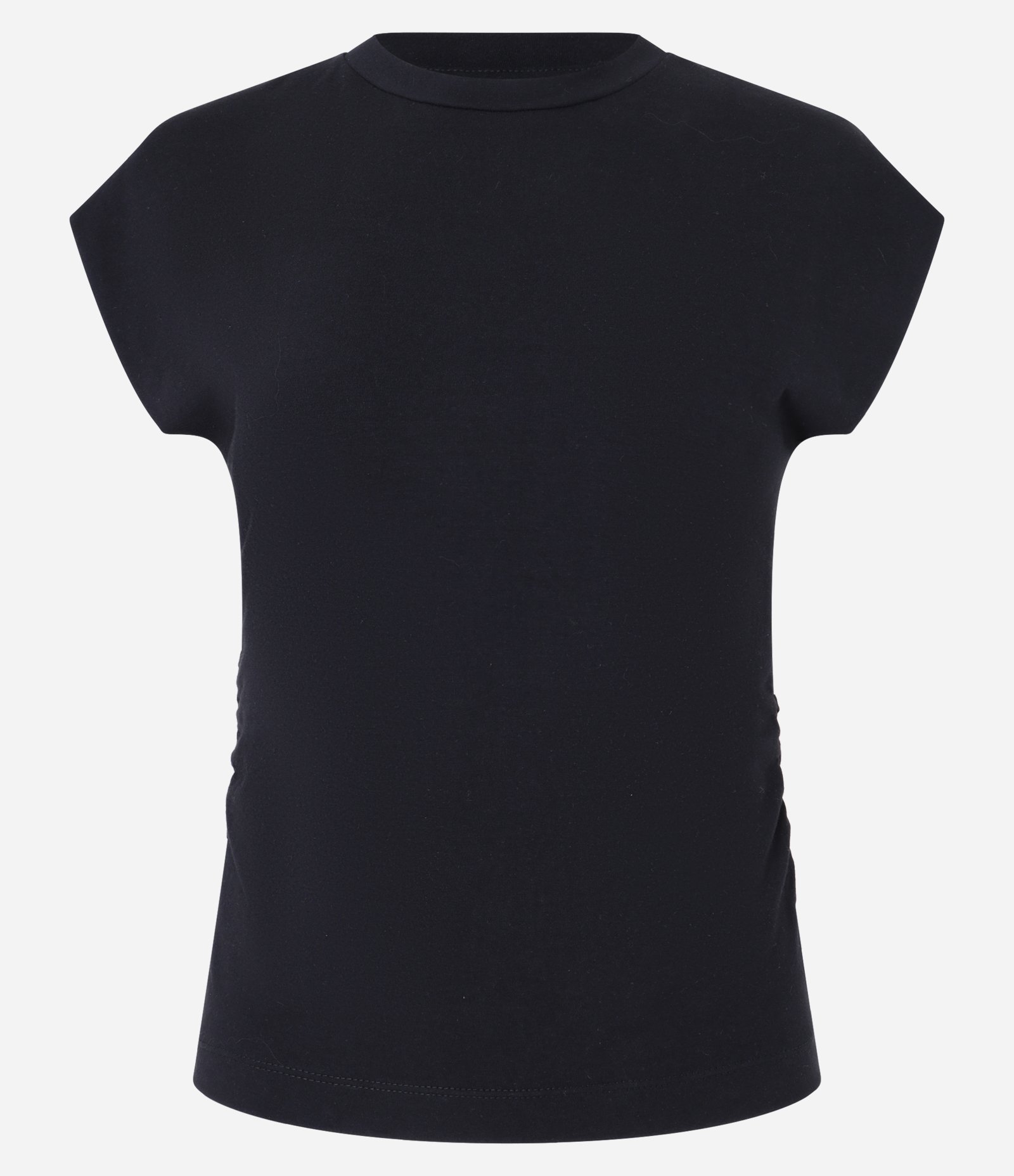 Blusa em Algodão com Gola Alta e Franzido na Lateral Preto 4