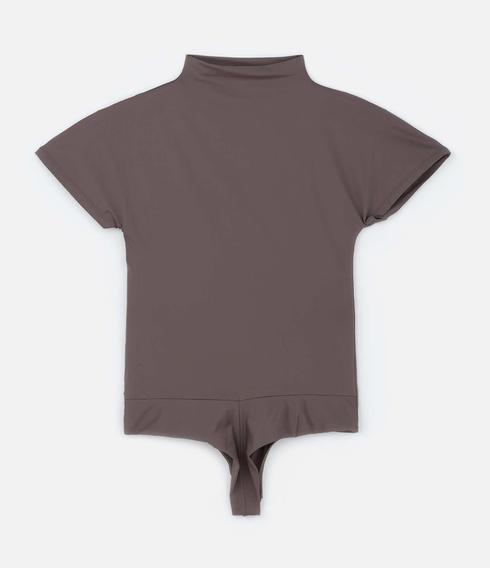 Body em Poliamida com Gola Alta Curve & Plus Size Marrom 6