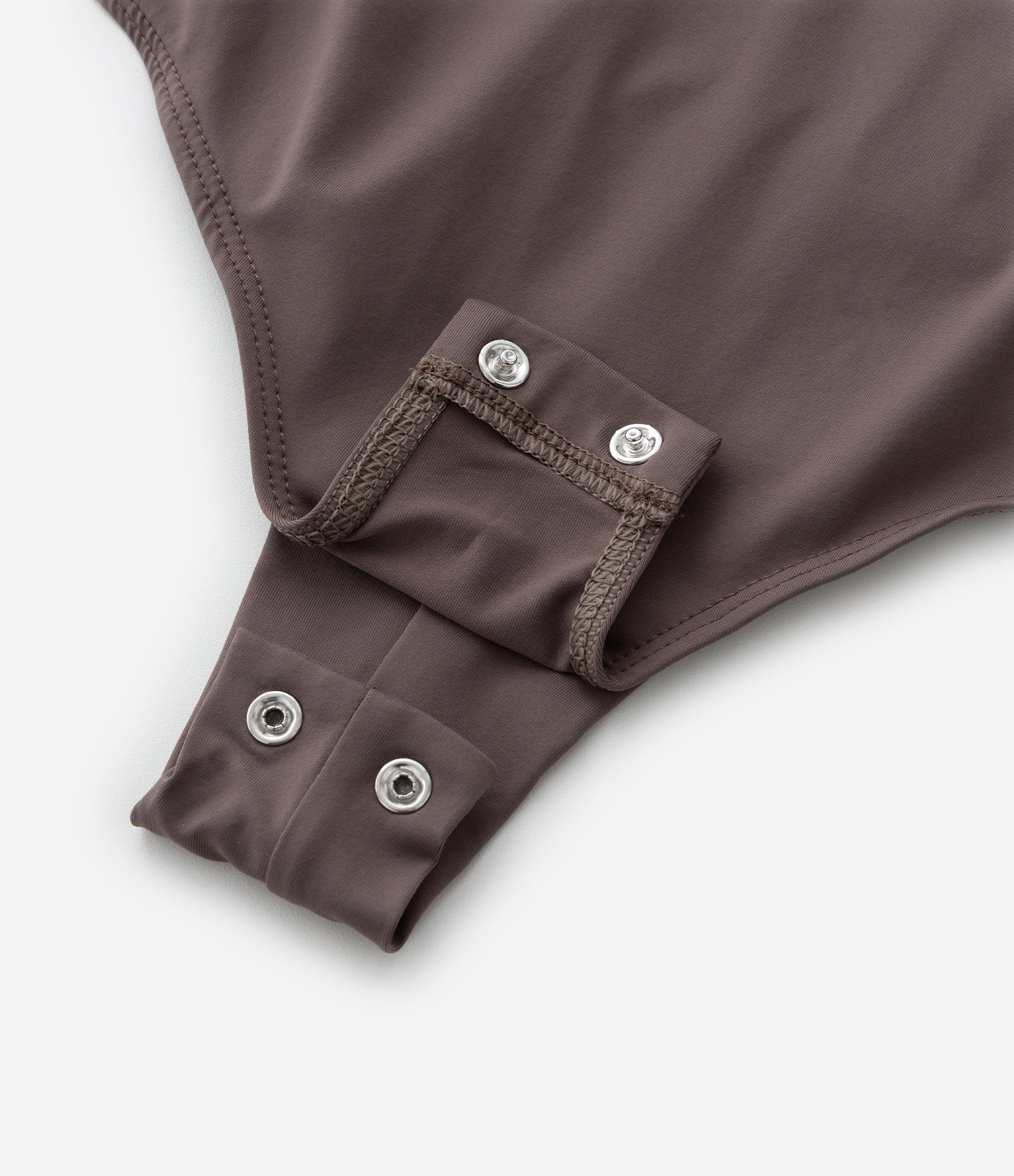 Body em Poliamida com Gola Alta Curve & Plus Size Marrom 8