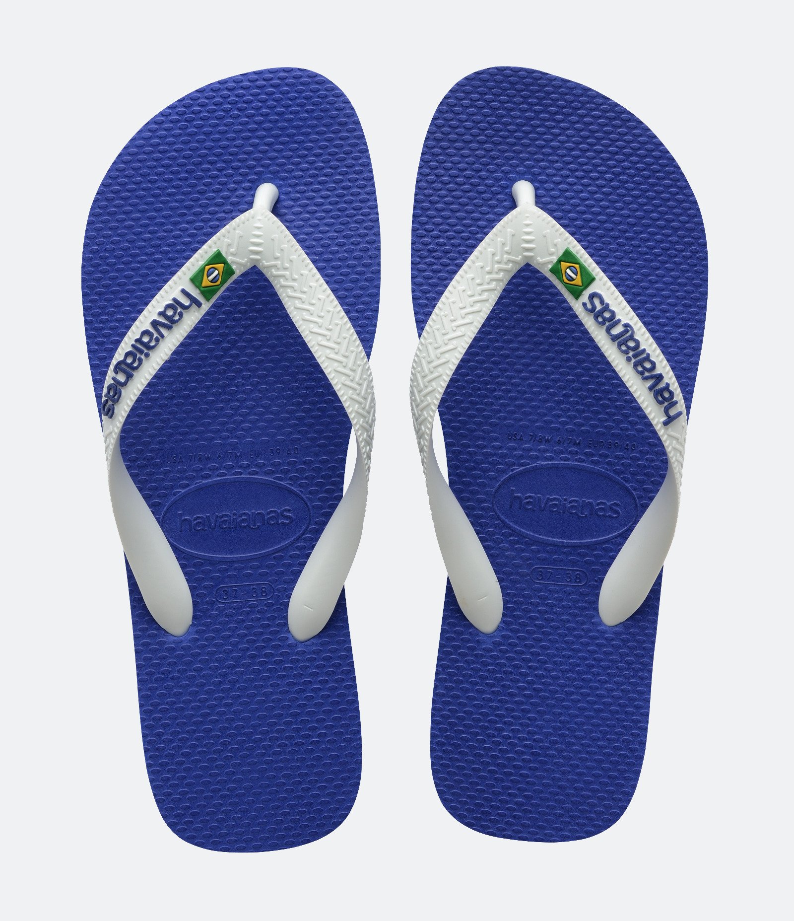 Chinelo Havaianas Tradicional com Bandeira do Brasil Azul 1