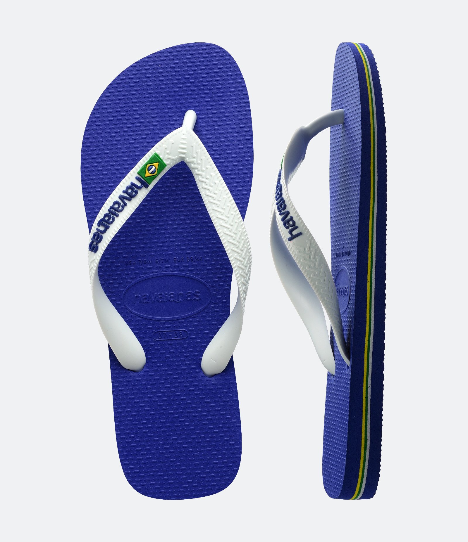 Chinelo Havaianas Tradicional com Bandeira do Brasil Azul 6