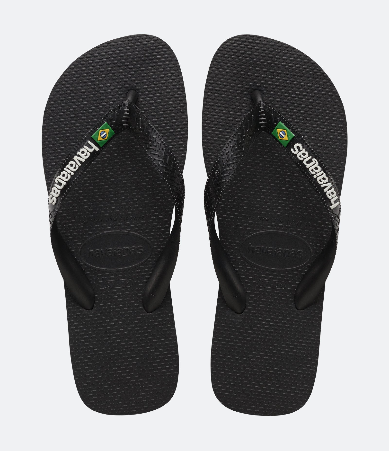 Chinelo Havaianas Tradicional com Bandeira do Brasil Preto 1