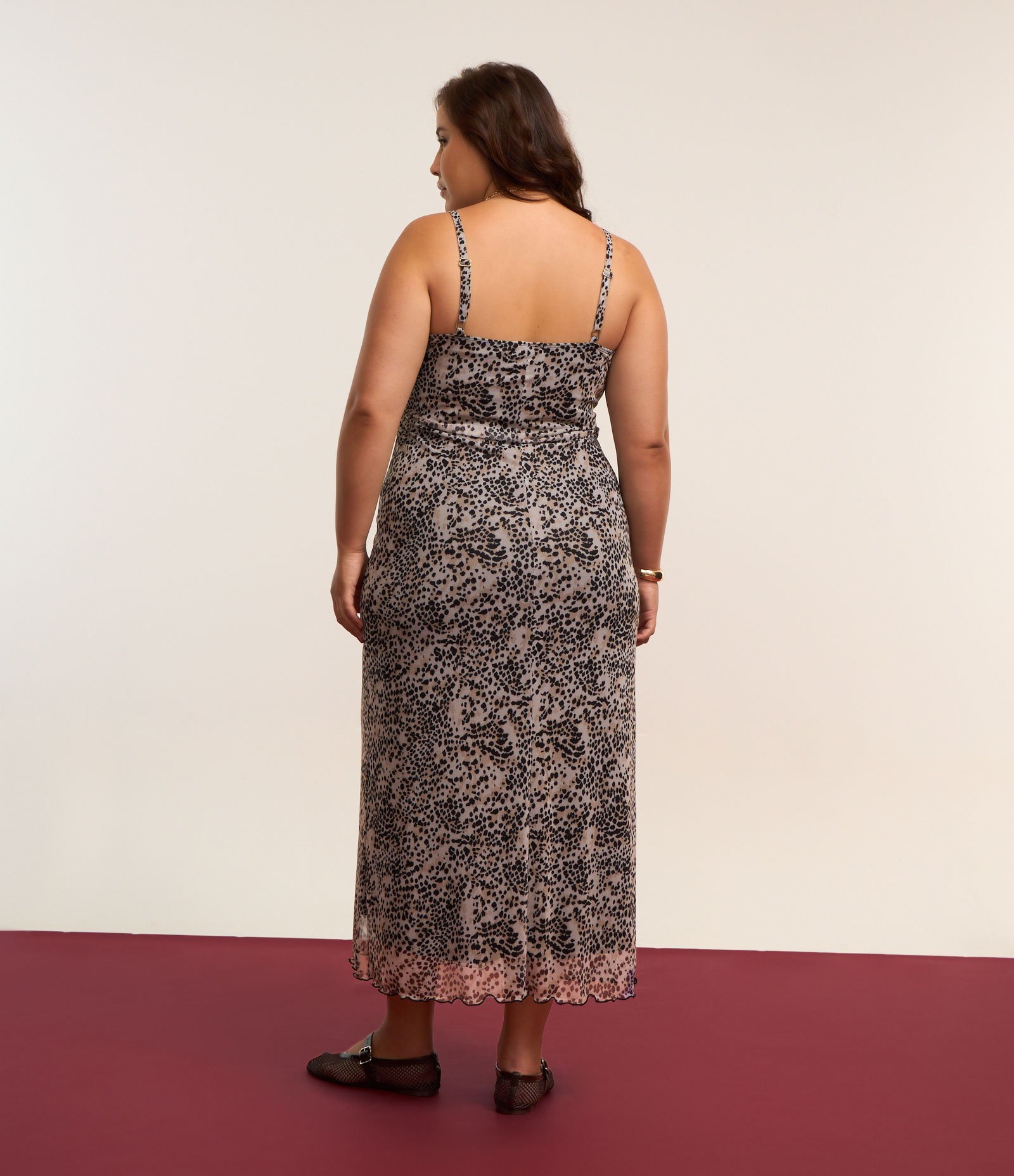 Vestido em Tule com Estampa Animal Print Curve & Plus Size Cinza 3