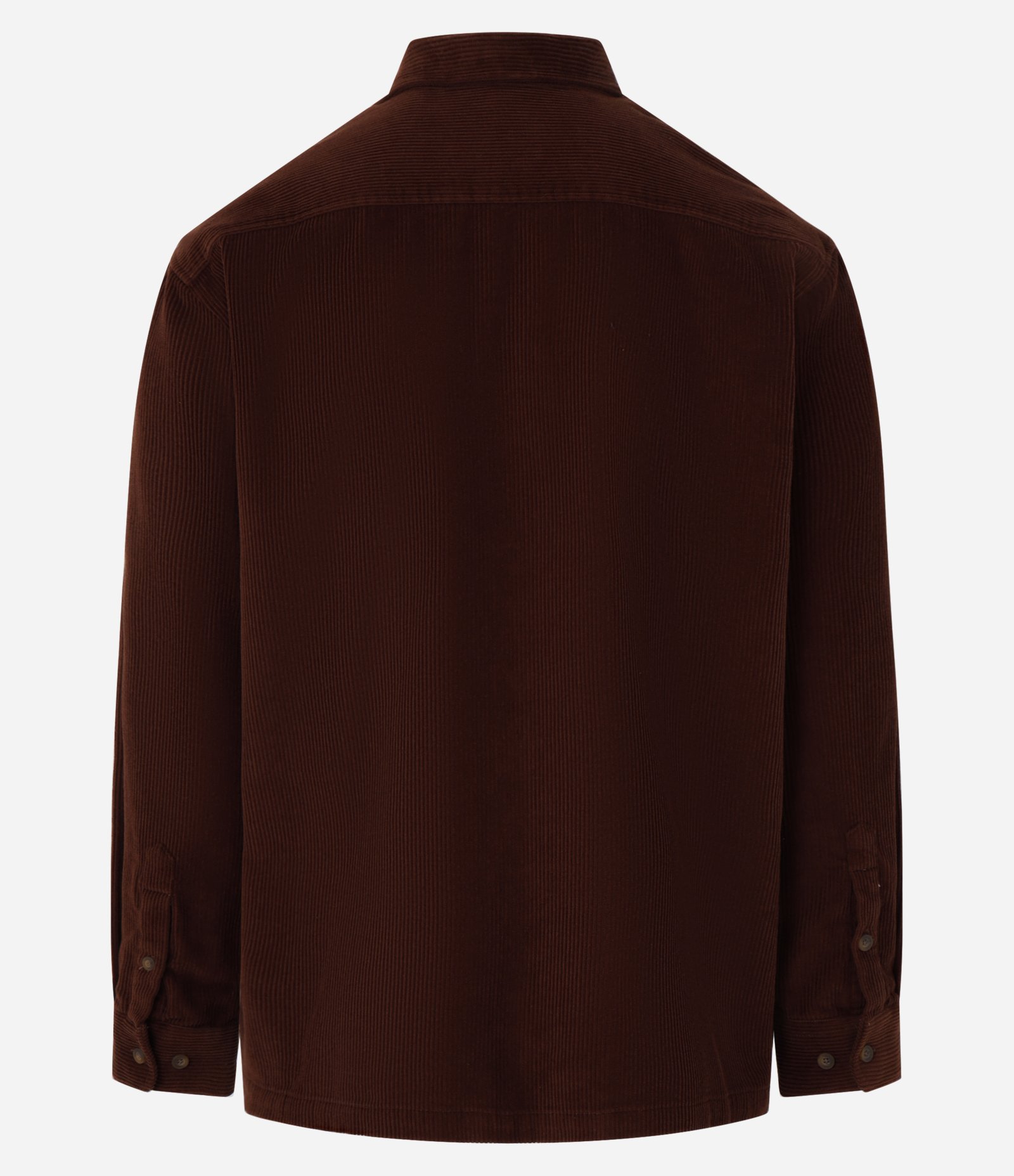 Camisa Comfort em Algodão com Textura Cotelê e Bolsos Marrom 6