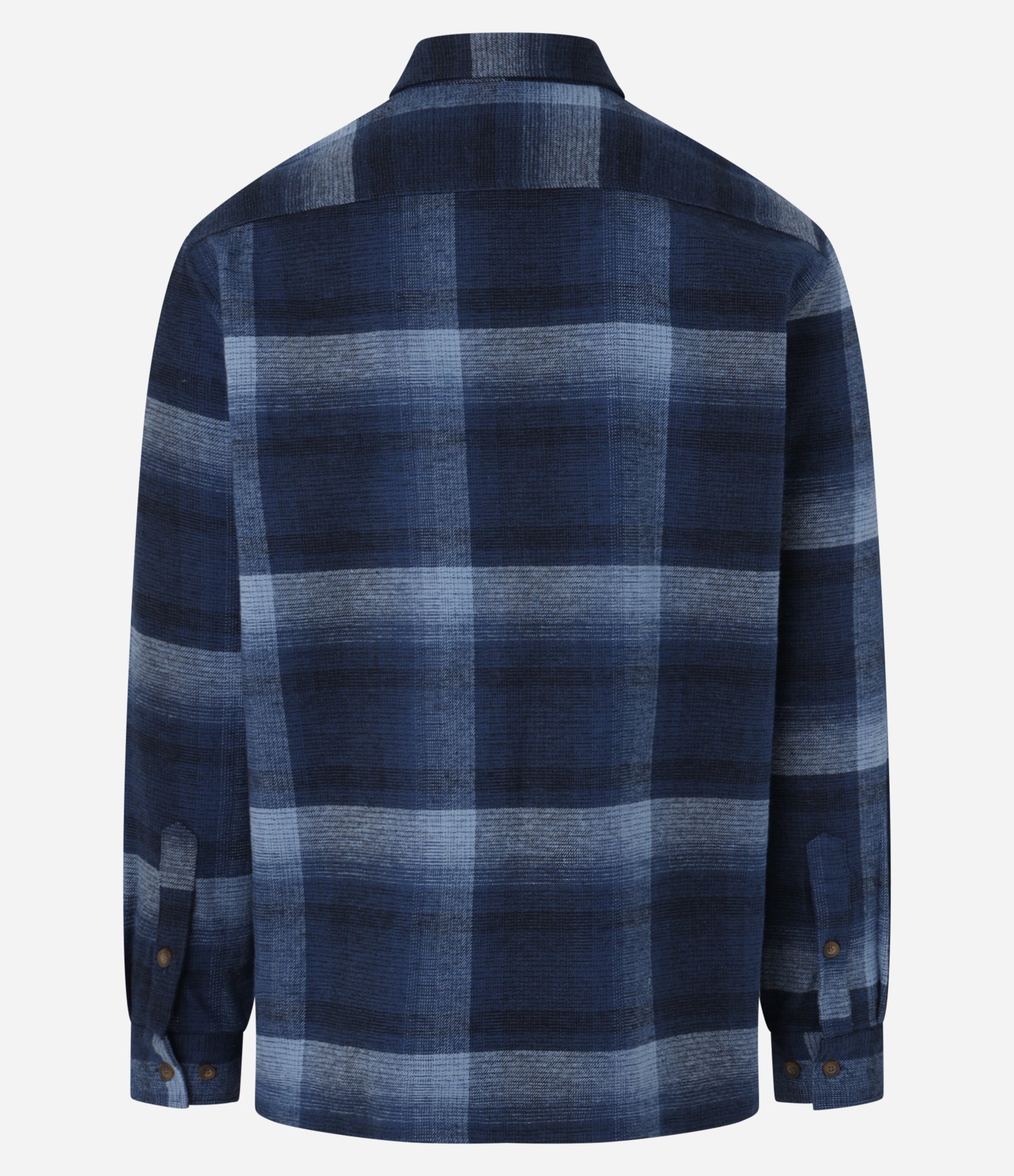 Camisa Comfort em Algodão Xadrez com Bolso e Manga Longa Azul marinho 6