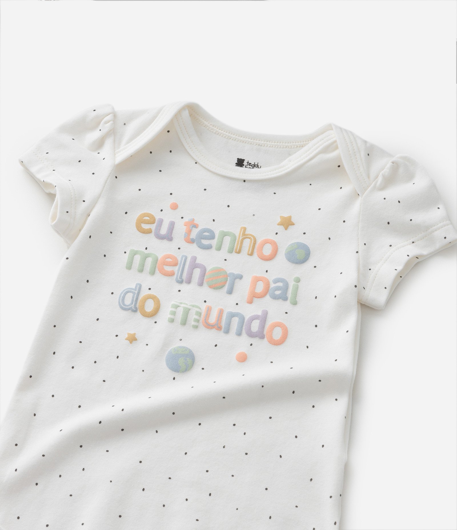 Body Infantil com Lettering Melhor Pai do Mundo - Tam RN a 18 meses Branco 6