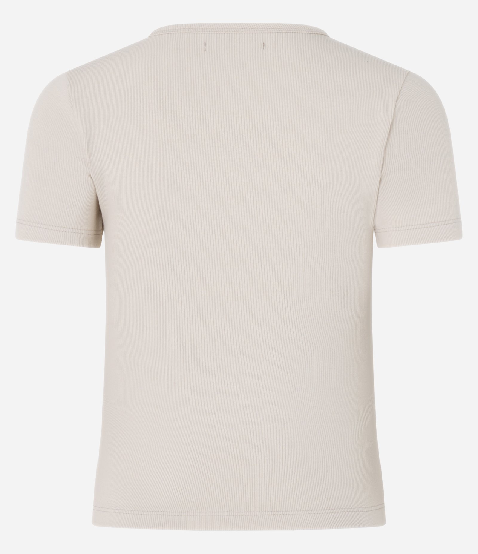 Blusa Básica Ajustada em Ribana com Gola Redonda Bege 10