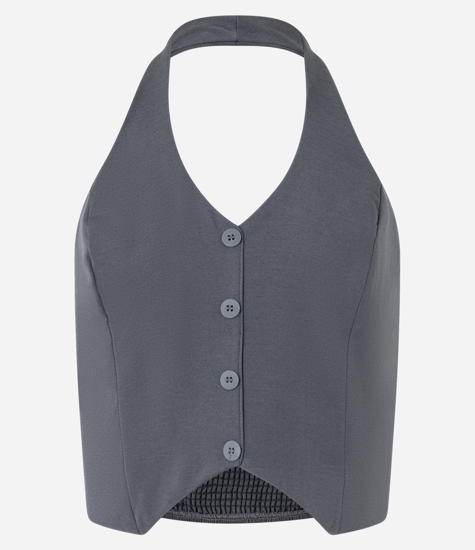 Colete Frente Única em Alfaiataria com Botões e Lastex nas Costas 1